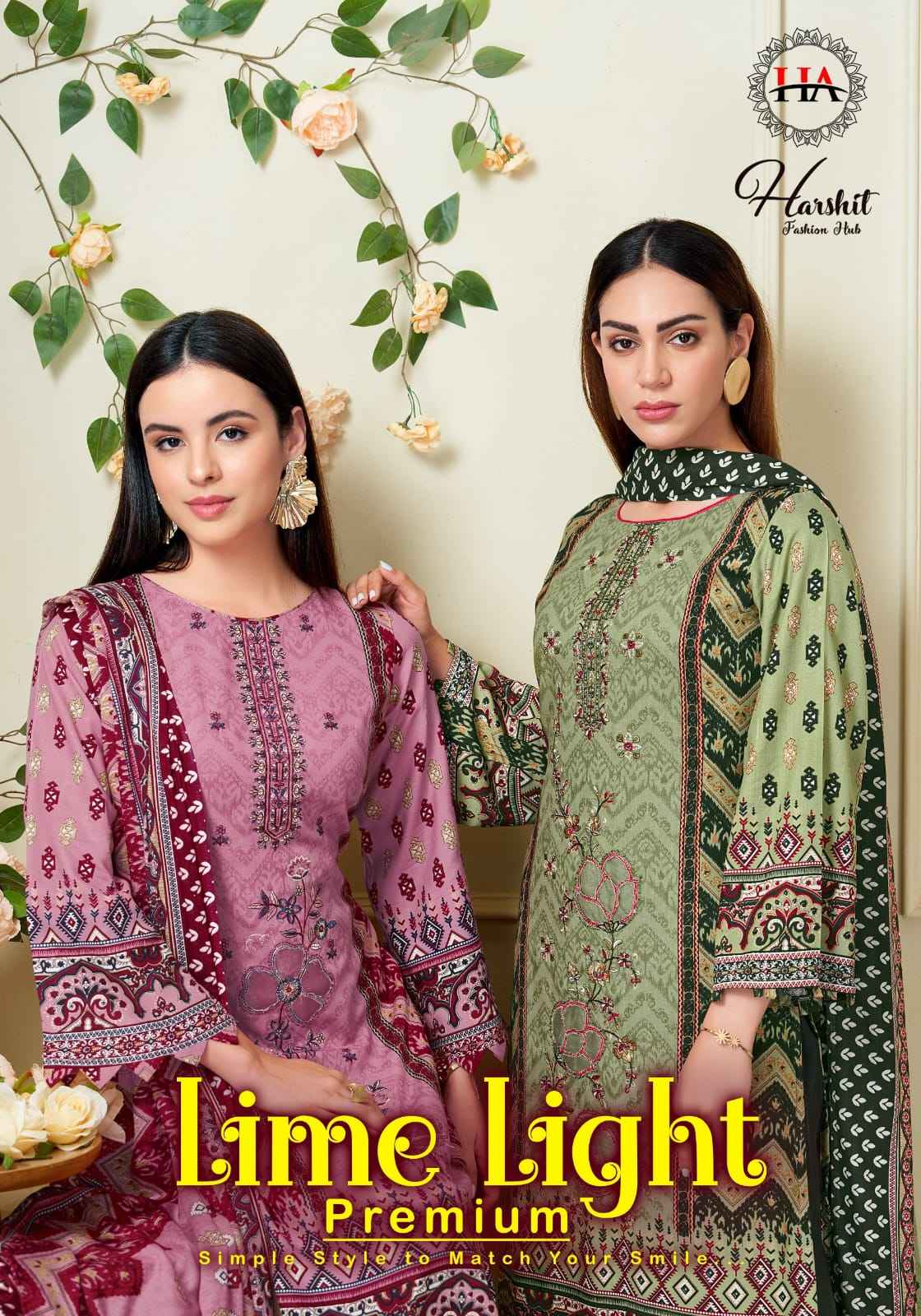 Harshit Fashion Lime Light Premium Viscose Reyon Dress Material 6 pcs Catalogue