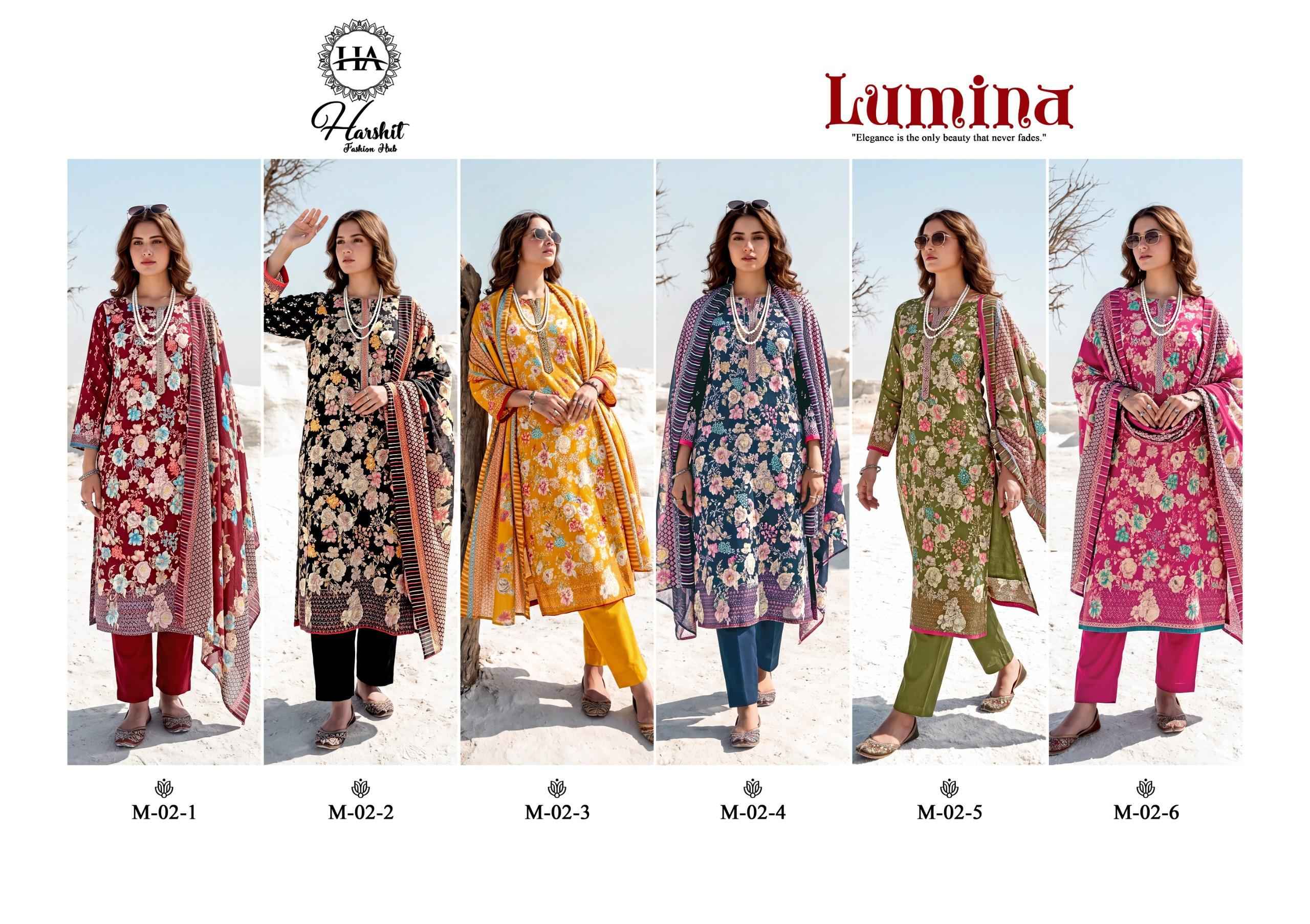Harshit Fashion Lumina Zam Dress Material 6 pcs Catalogue