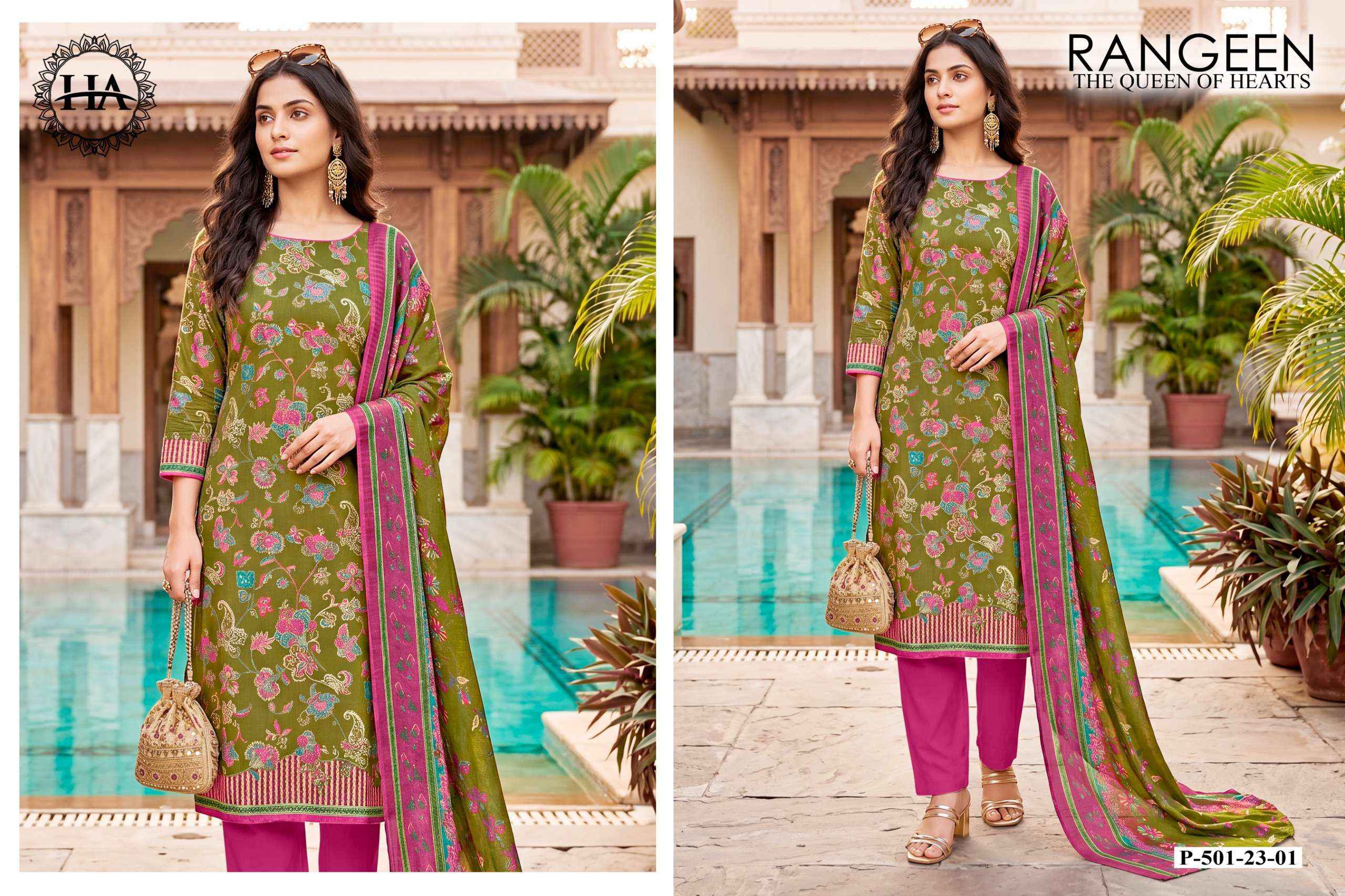 Harshit Fashion Rangeen Jam Cotton Dress Material 6 pcs Catalogue