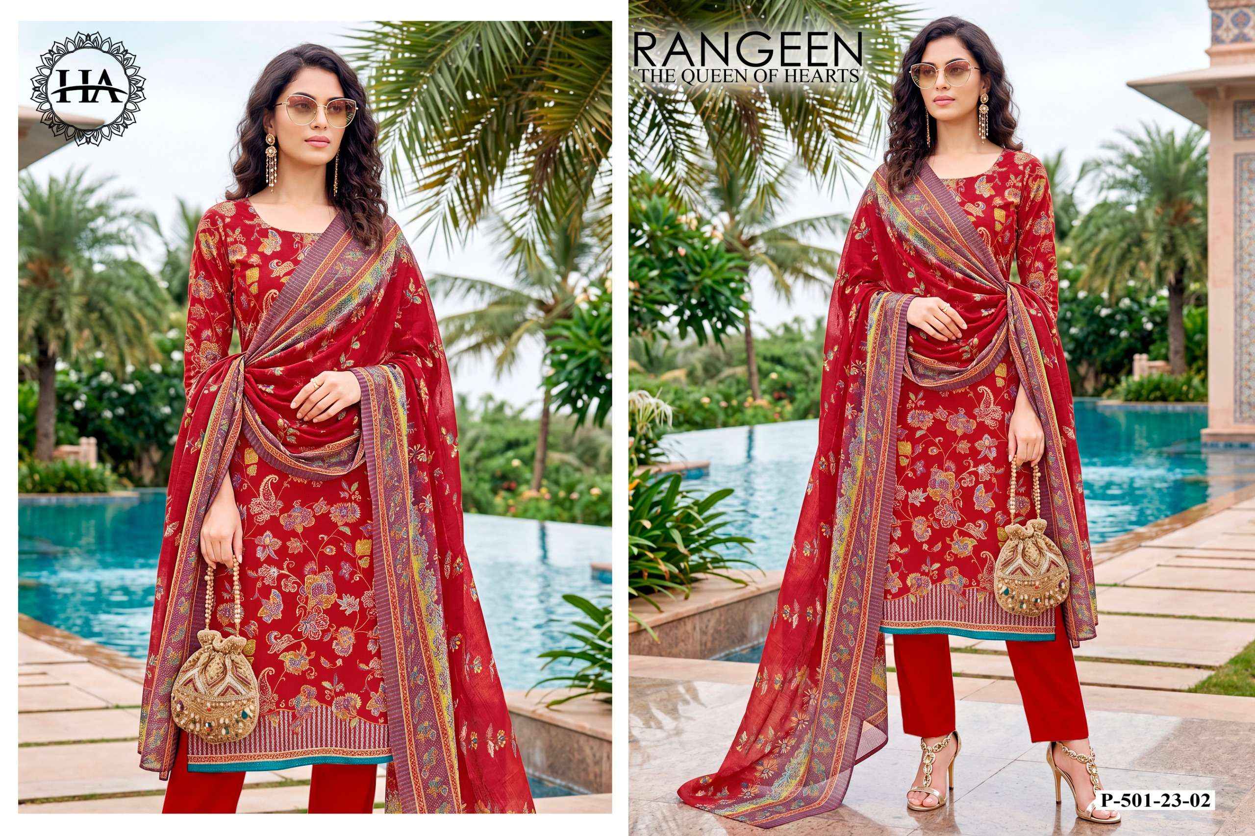 Harshit Fashion Rangeen Jam Cotton Dress Material 6 pcs Catalogue