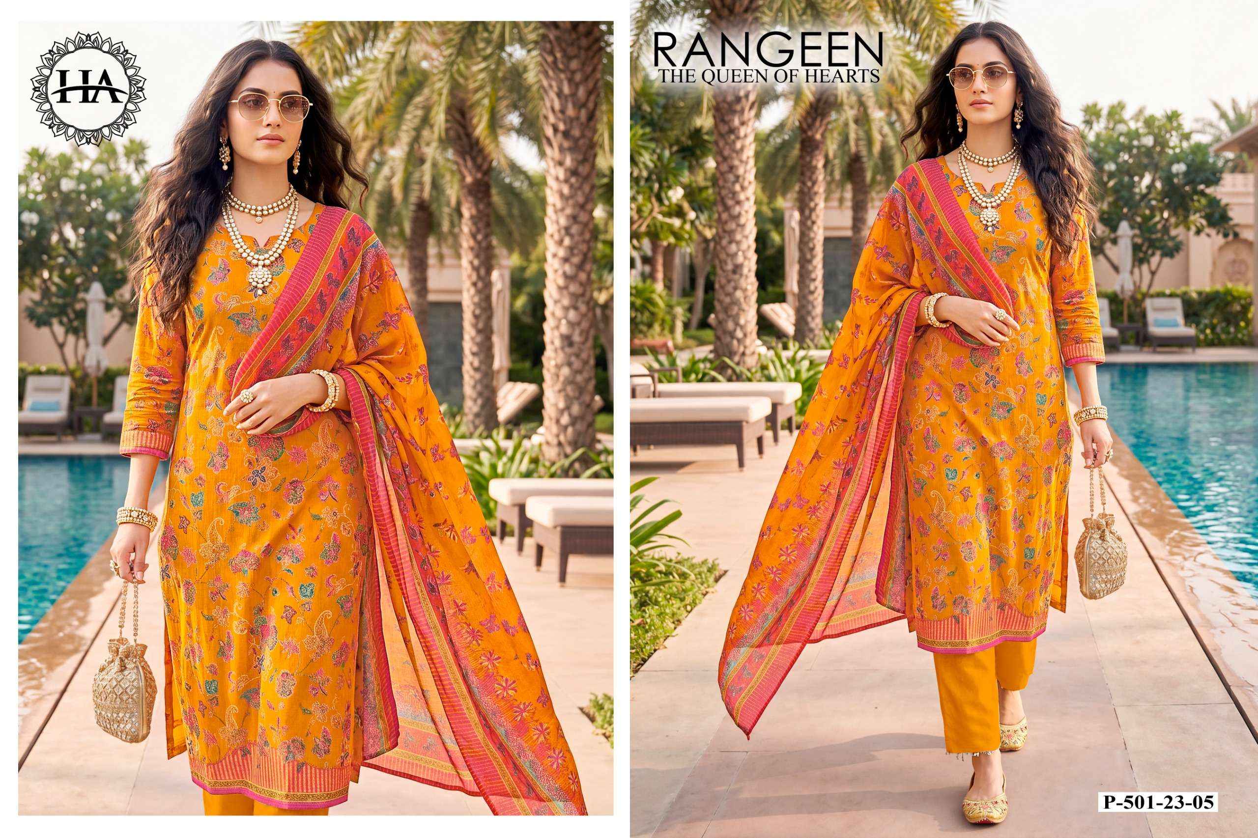 Harshit Fashion Rangeen Jam Cotton Dress Material 6 pcs Catalogue