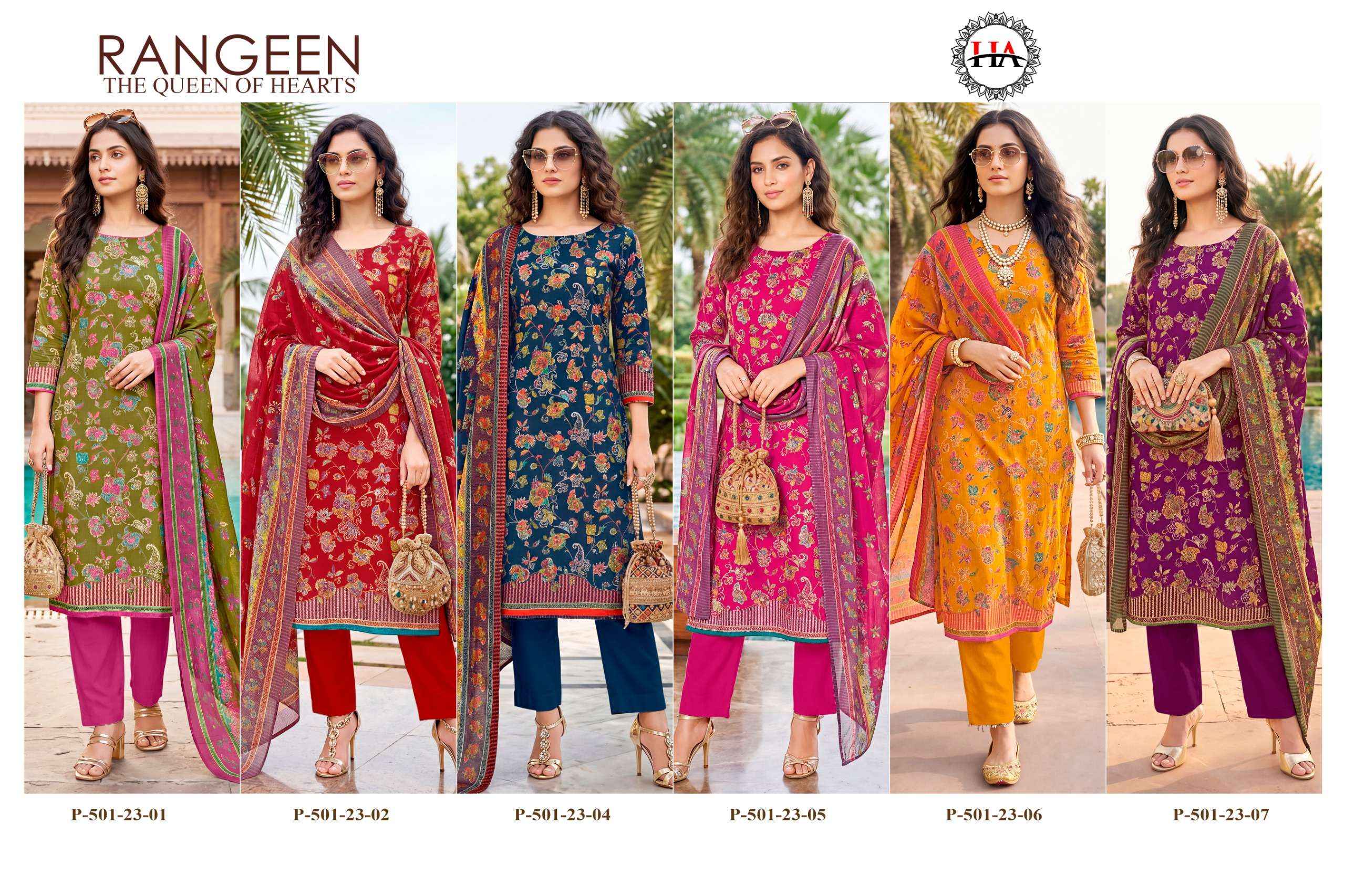 Harshit Fashion Rangeen Jam Cotton Dress Material 6 pcs Catalogue