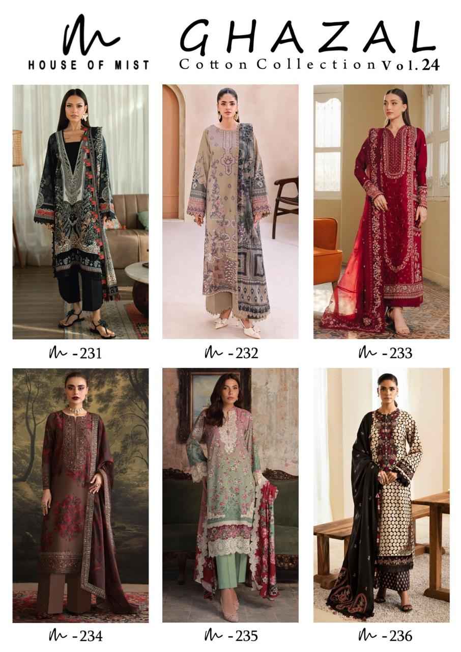House Of Mist Ghazal Cotton Collection Vol 24 Cotton Dress Material 6 pcs Catalogue