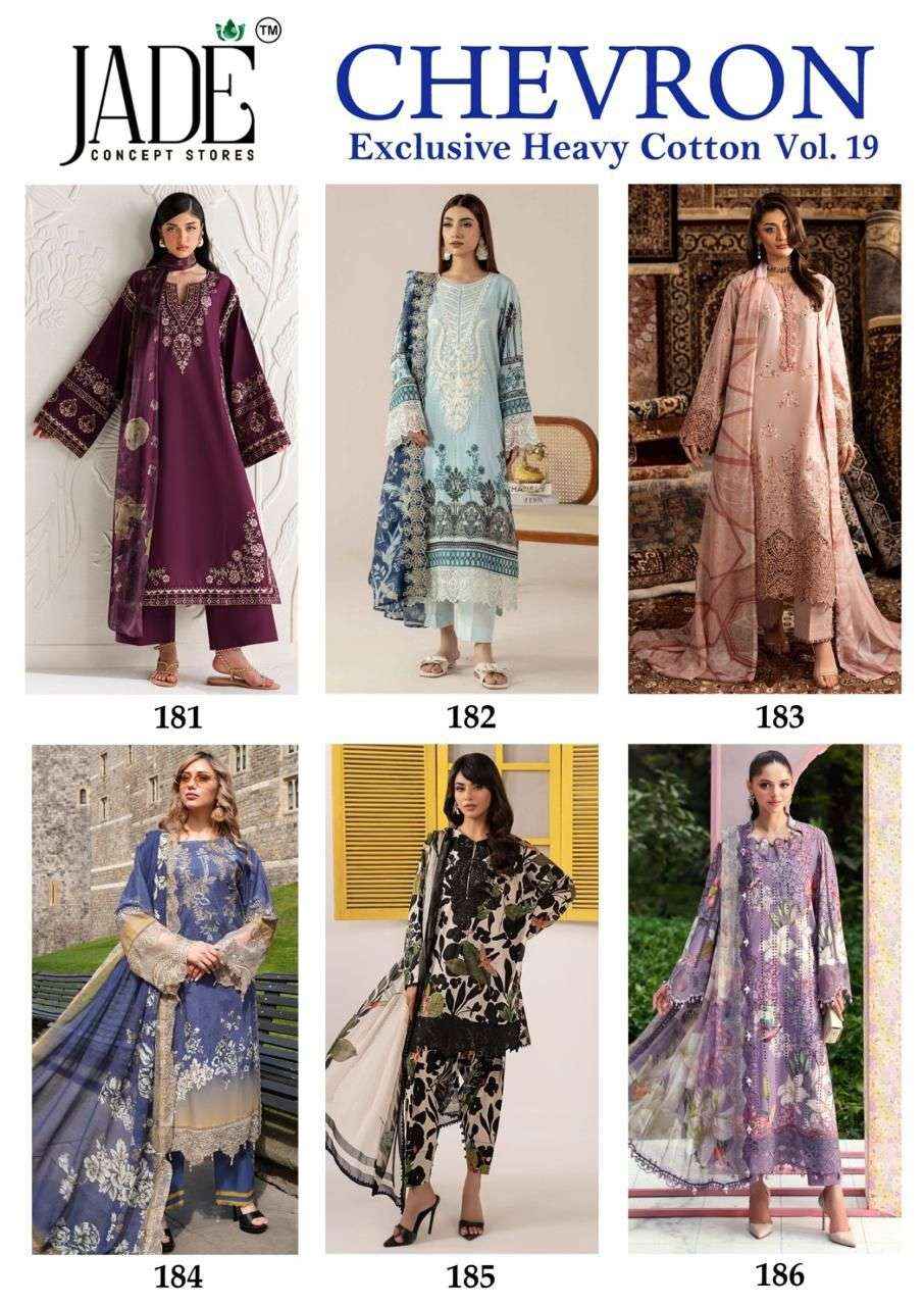 Jade Chevron Vol 19 Cotton Dress Material 6 Pc Catalog