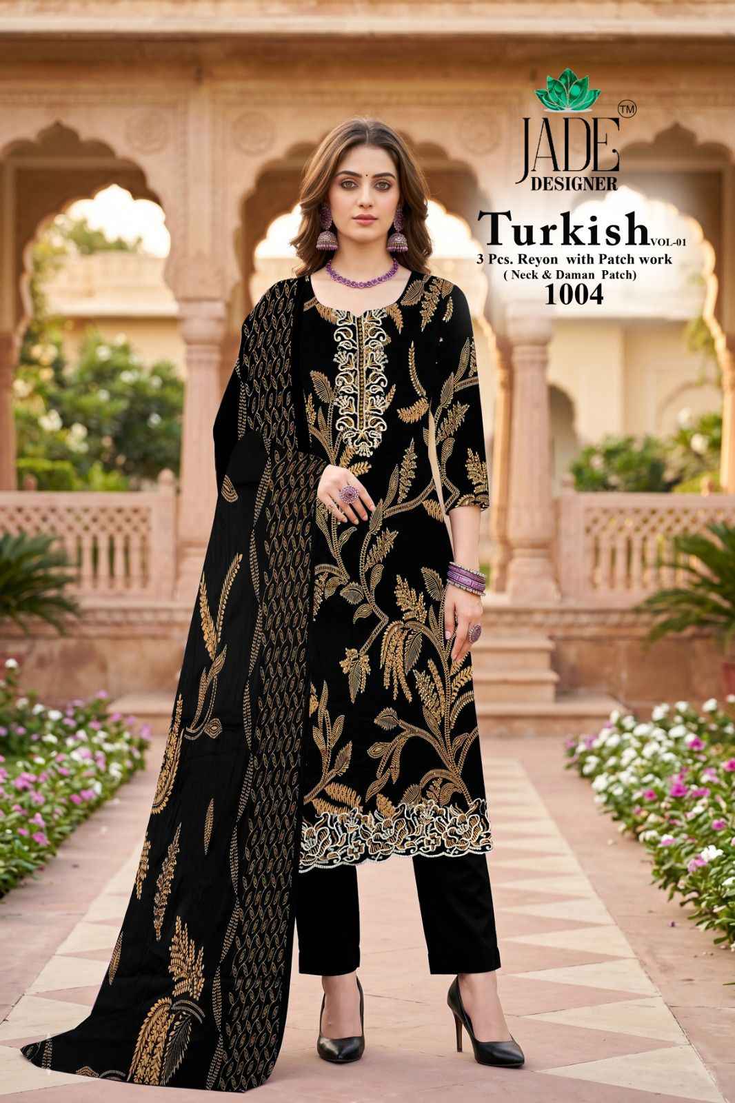 Jade Turkish Vol 1 Viscose Rayon Dress Material 5 pcs Catalogue