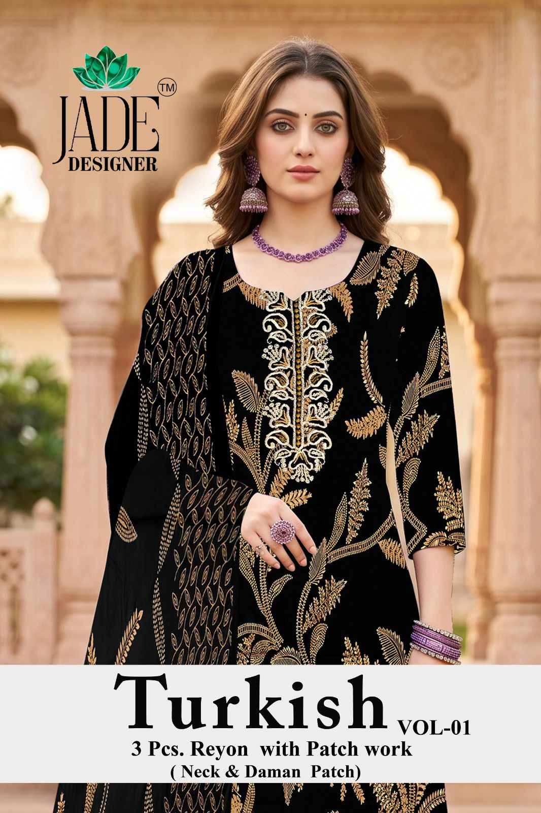 Jade Turkish Vol 1 Viscose Rayon Dress Material 5 pcs Catalogue