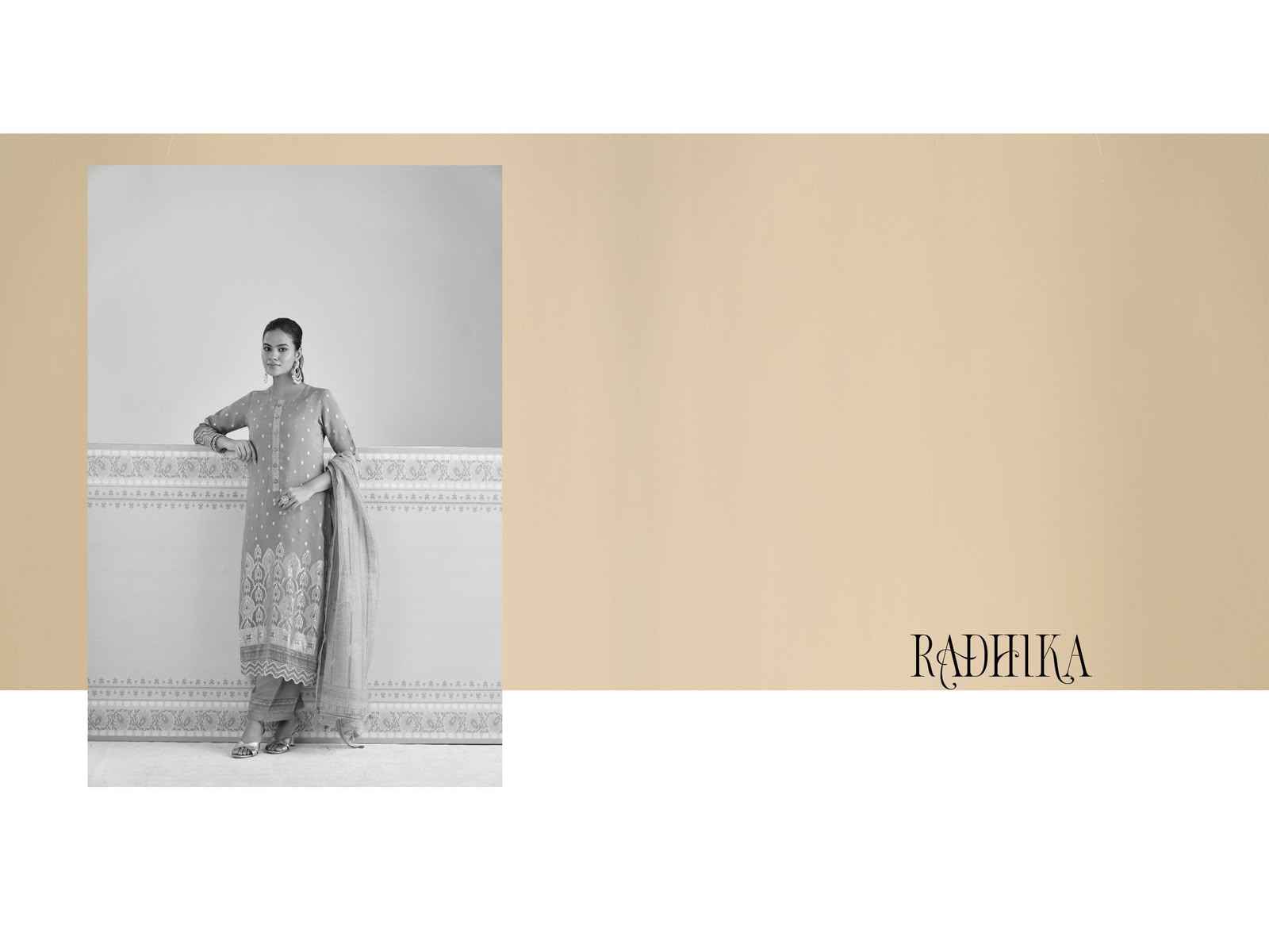 Jay Vijay Radhika 3267 Organza Jacquard Dress Material 4 pcs Catalogue