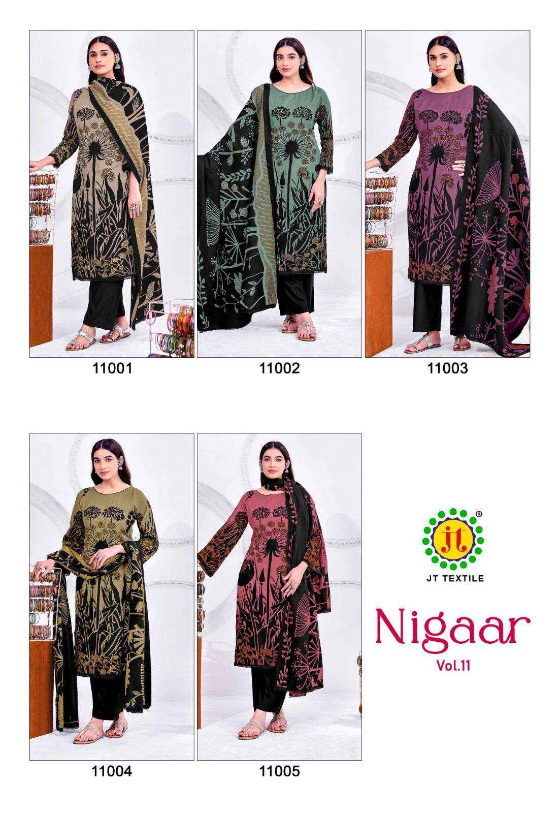 Jt Nigaar Vol 11 Rayon Dress Material 5 pcs Catalogue