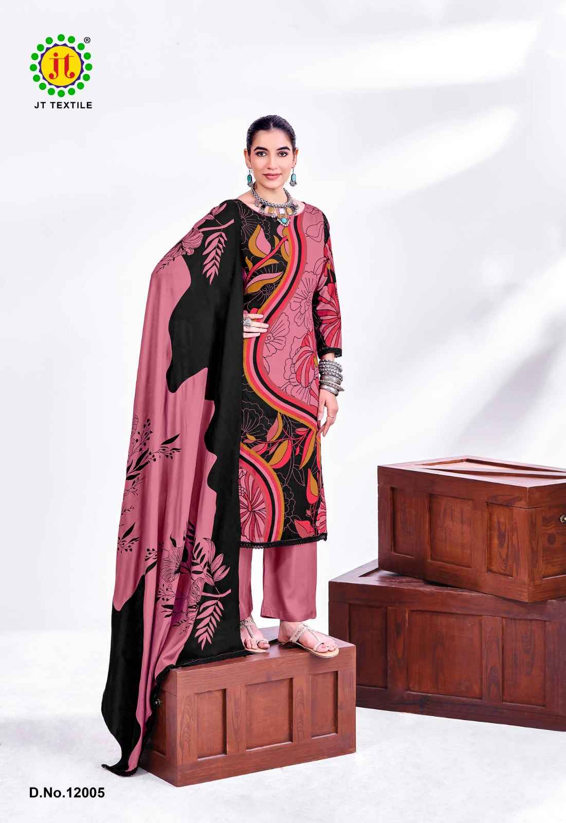 Jt Nigaar Vol 12 Rayon Dress Material 5 pcs Catalogue