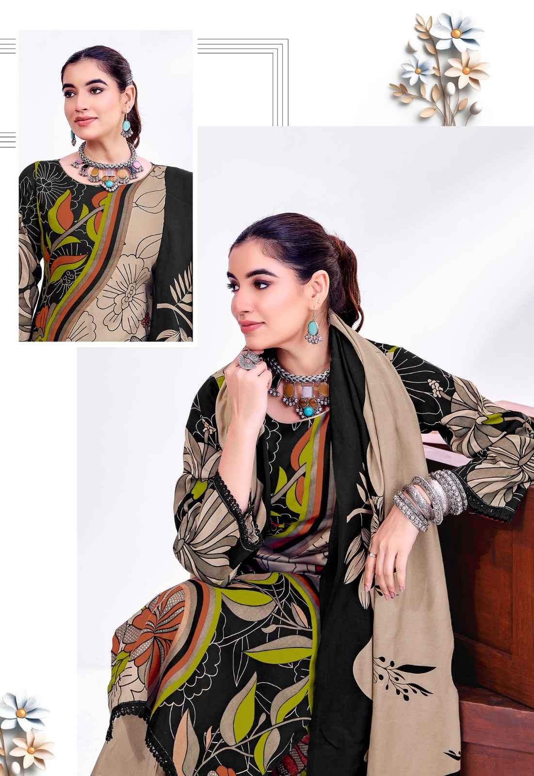 Jt Nigaar Vol 12 Rayon Dress Material 5 pcs Catalogue