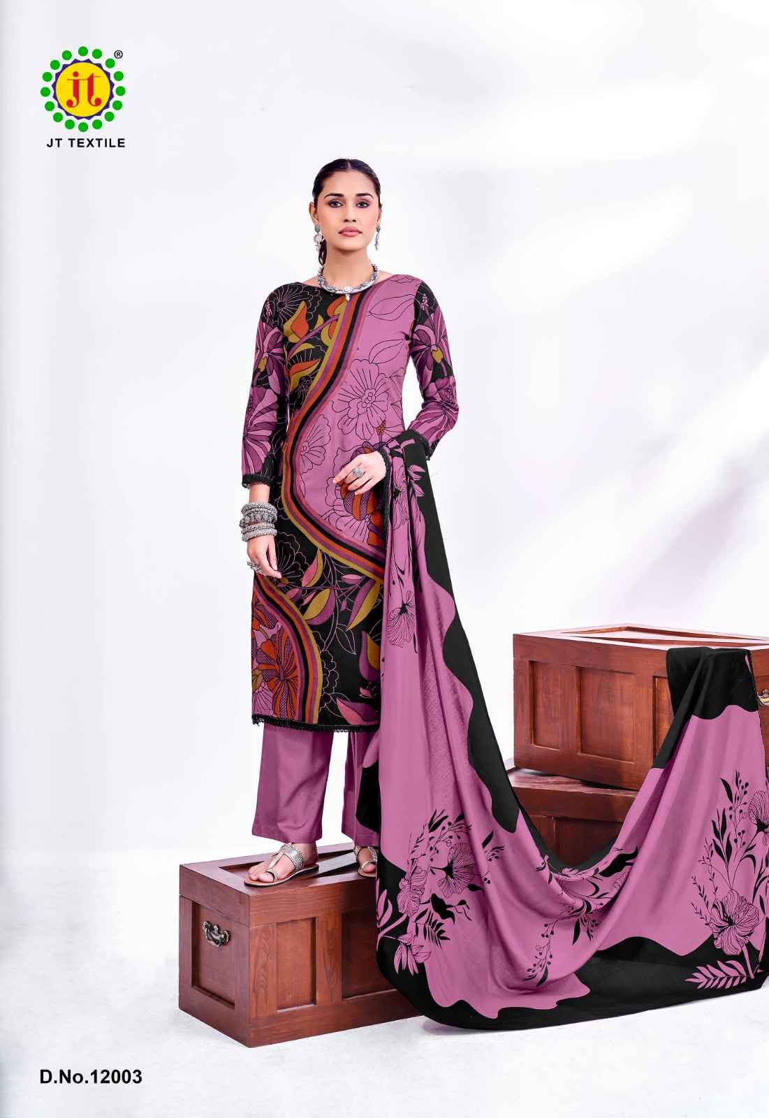 Jt Nigaar Vol 12 Rayon Dress Material 5 pcs Catalogue