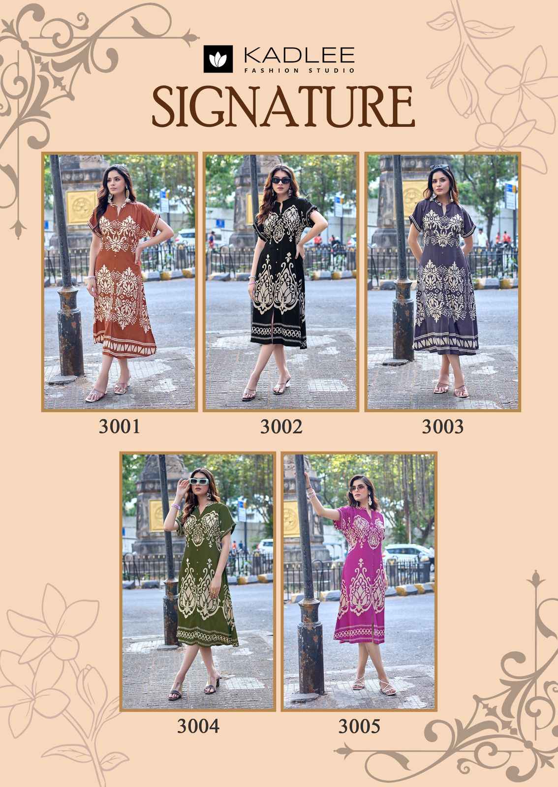 Kadlee Signeture Rayon Kurti 5 pcs Catalogue