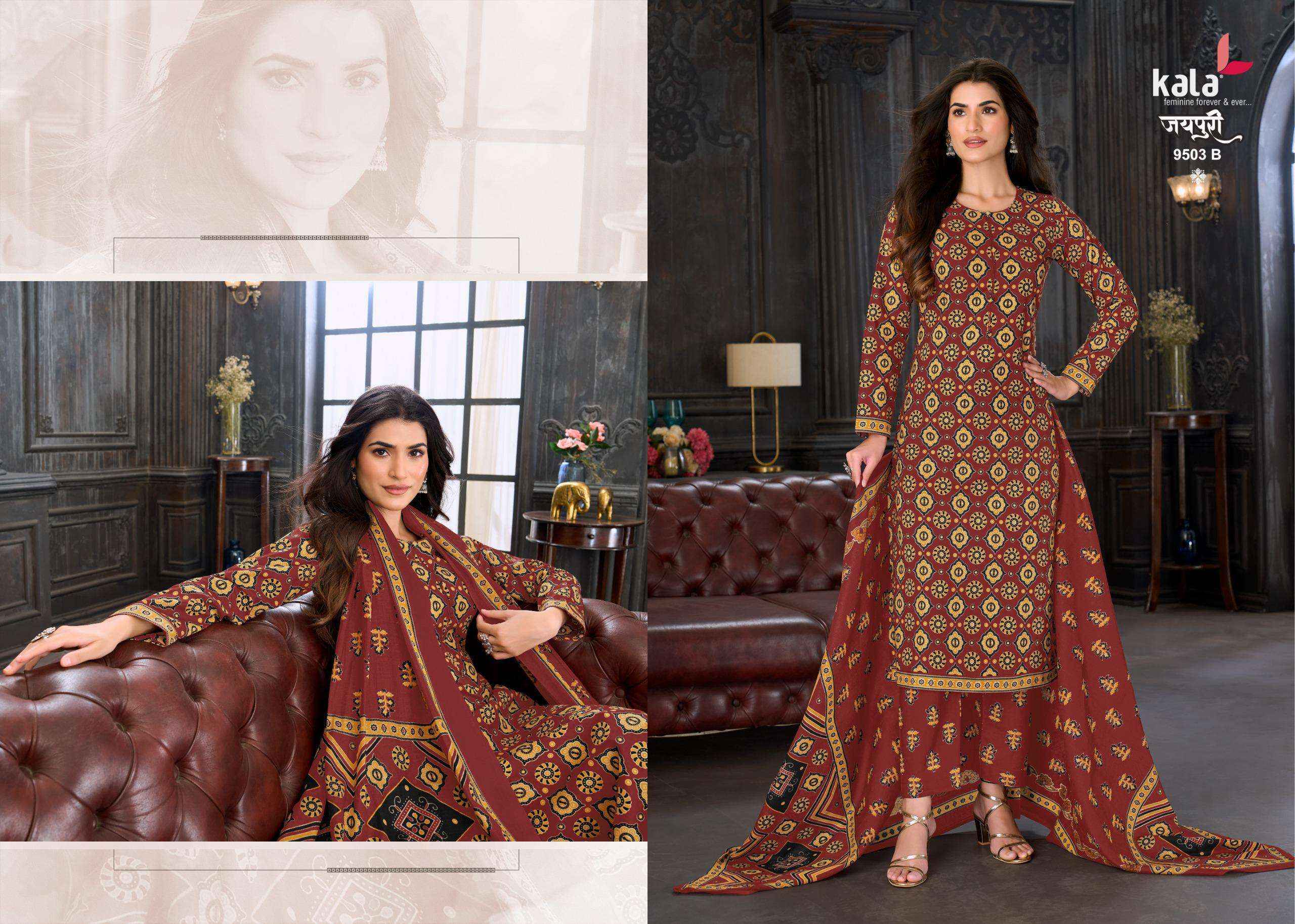 Kala Jaipuri Vol 10 Cotton Dress Material 12 Pc Catalogue