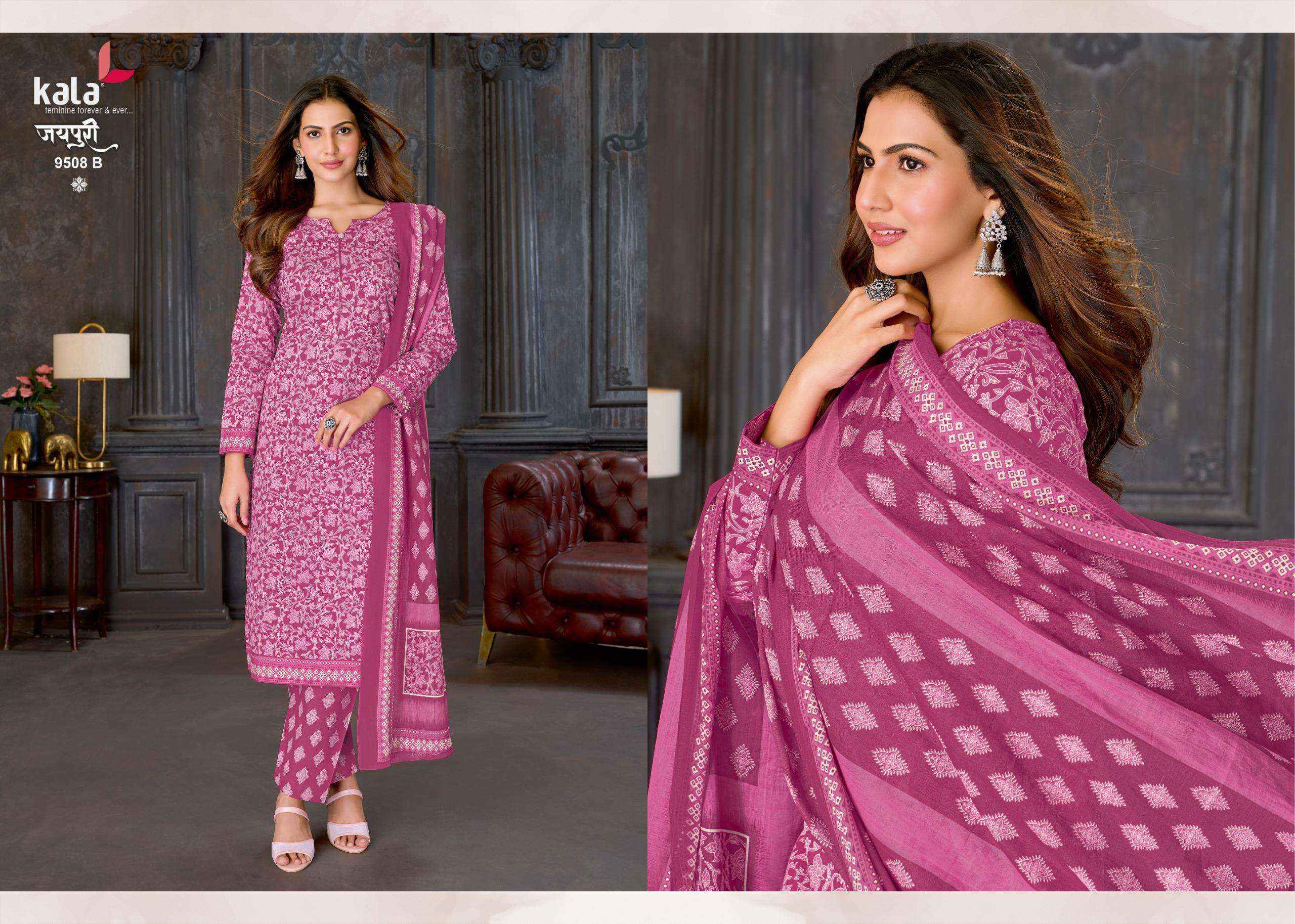 Kala Jaipuri Vol 10 Cotton Dress Material 12 Pc Catalogue