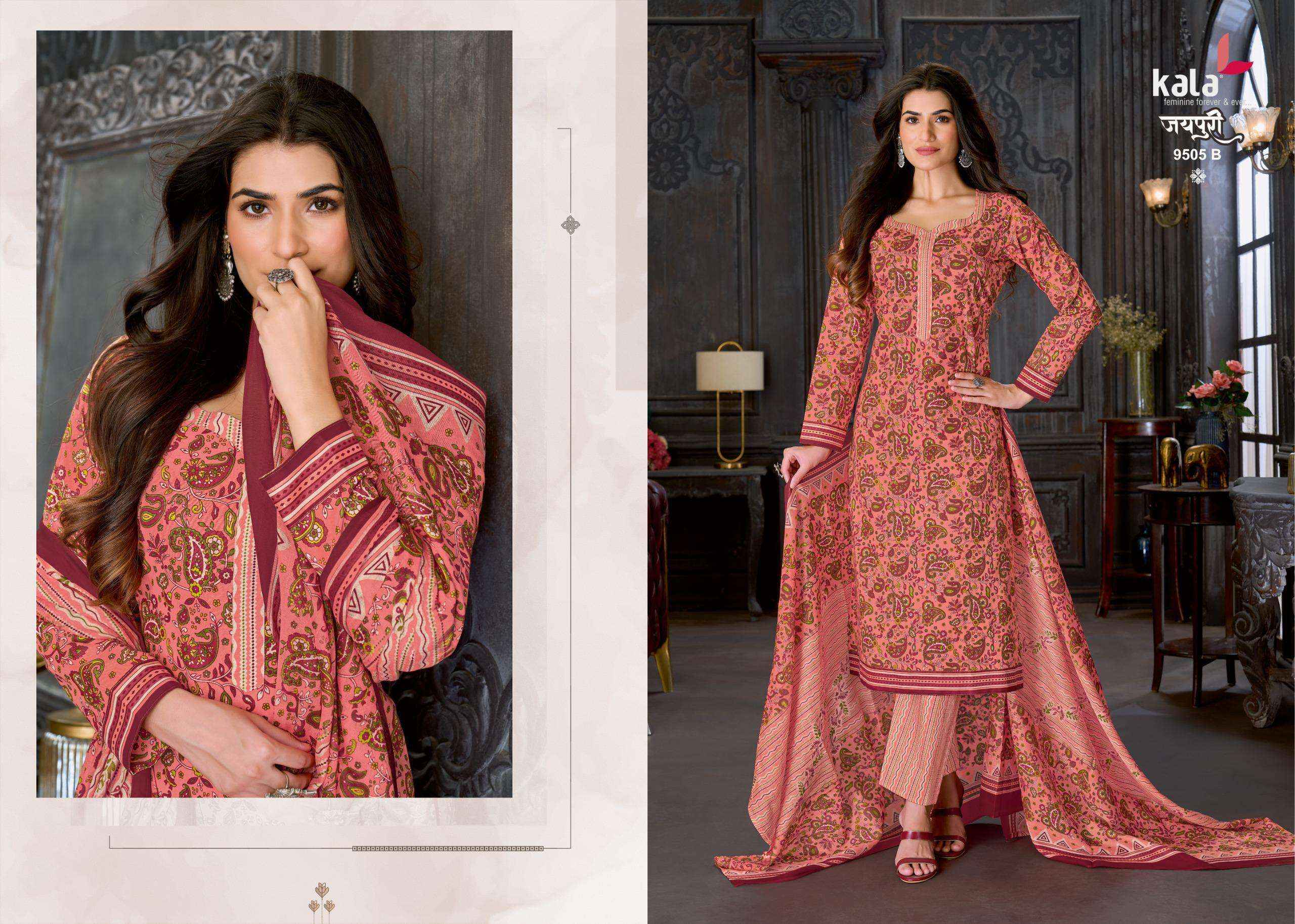 Kala Jaipuri Vol 10 Cotton Dress Material 12 Pc Catalogue