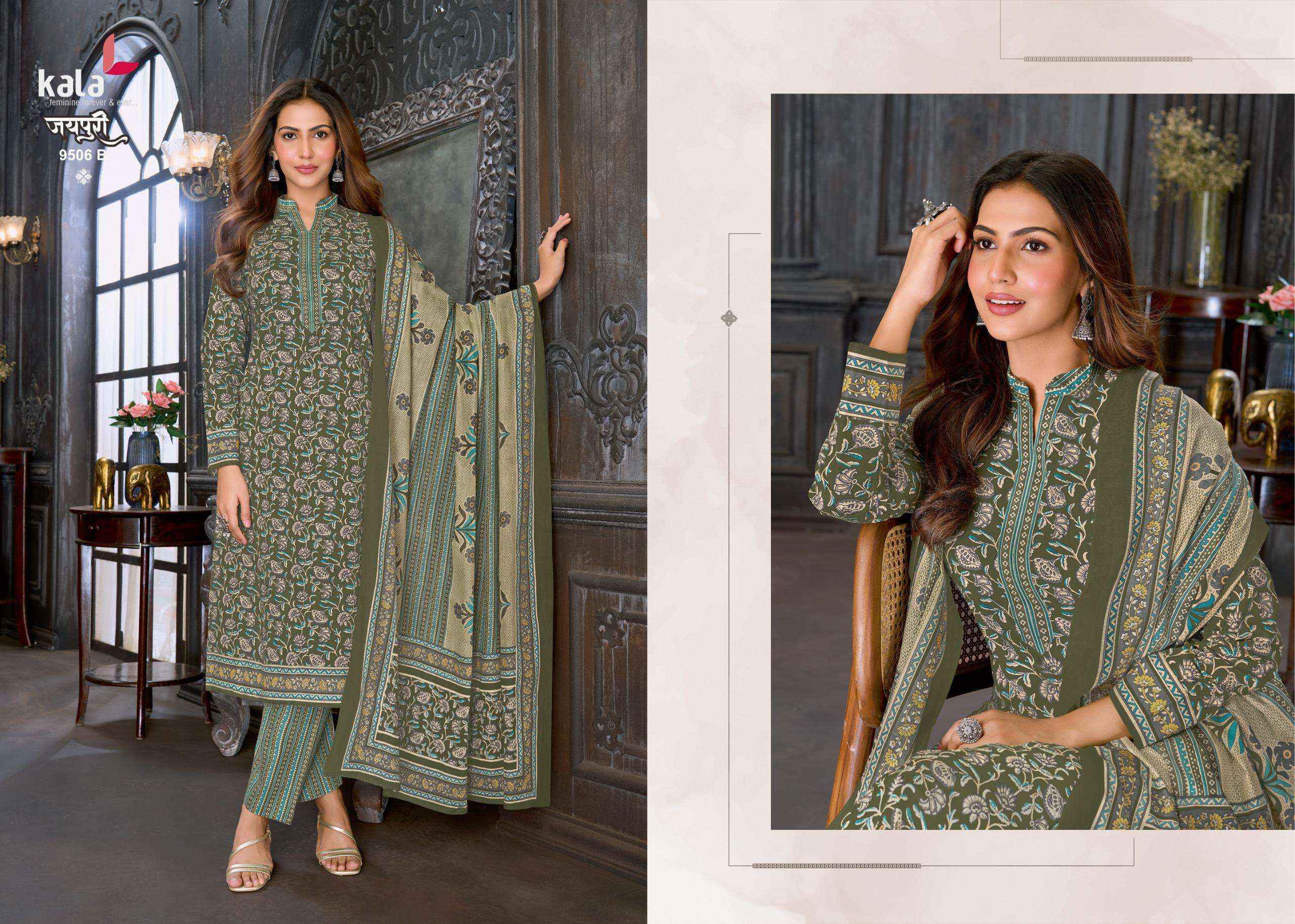 Kala Jaipuri Vol 10 Cotton Dress Material 12 Pc Catalogue