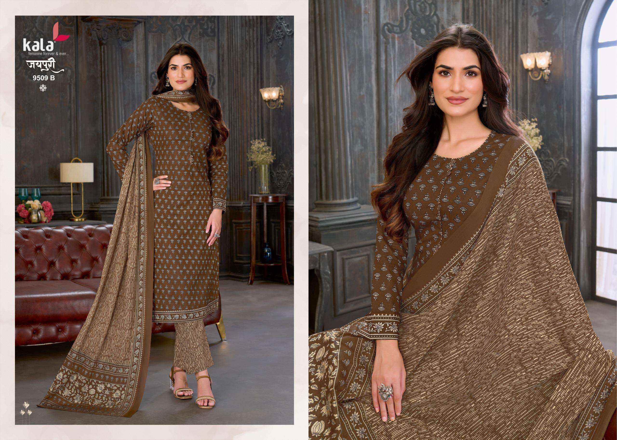 Kala Jaipuri Vol 10 Cotton Dress Material 12 Pc Catalogue