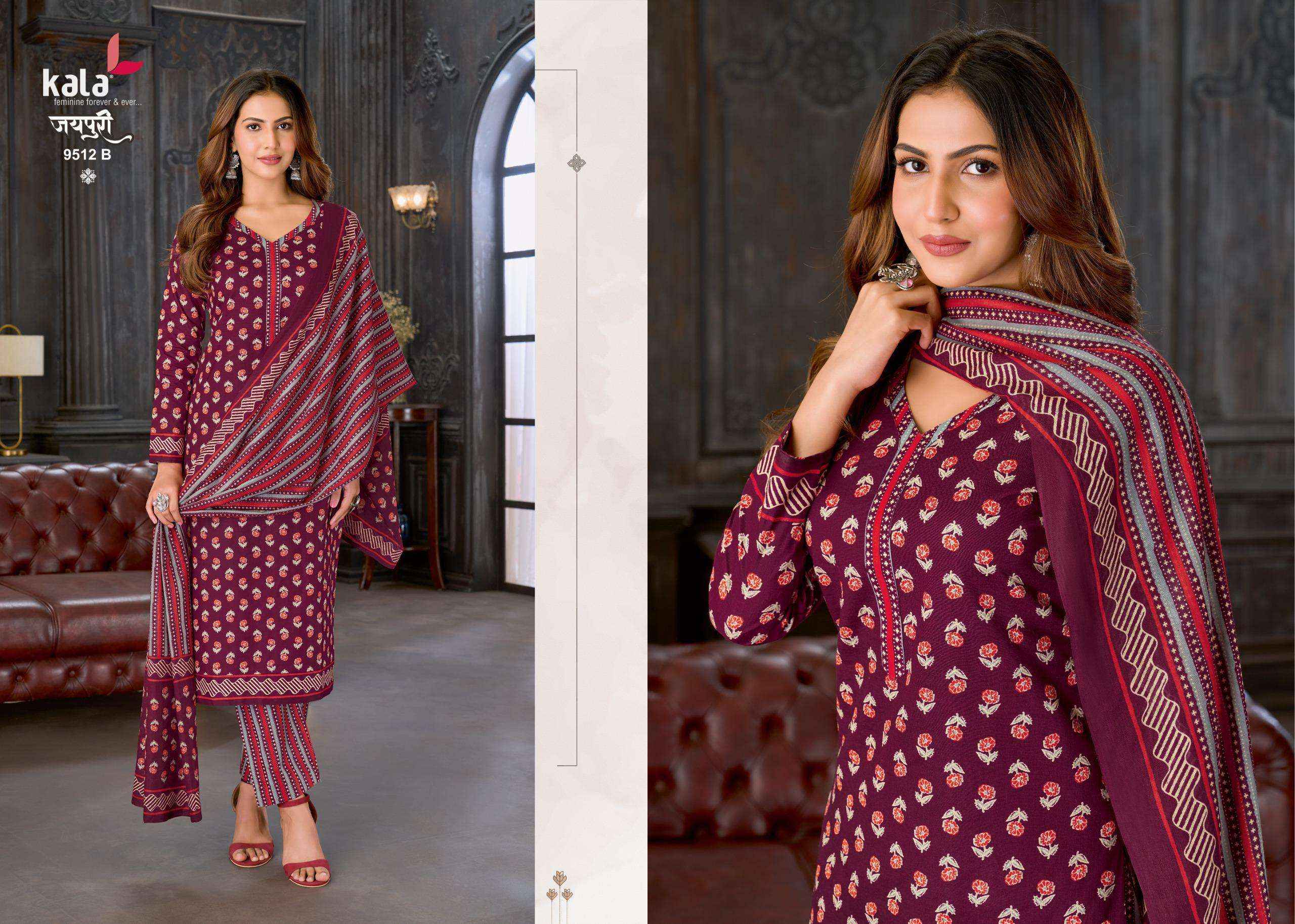 Kala Jaipuri Vol 10 Cotton Dress Material 12 Pc Catalogue