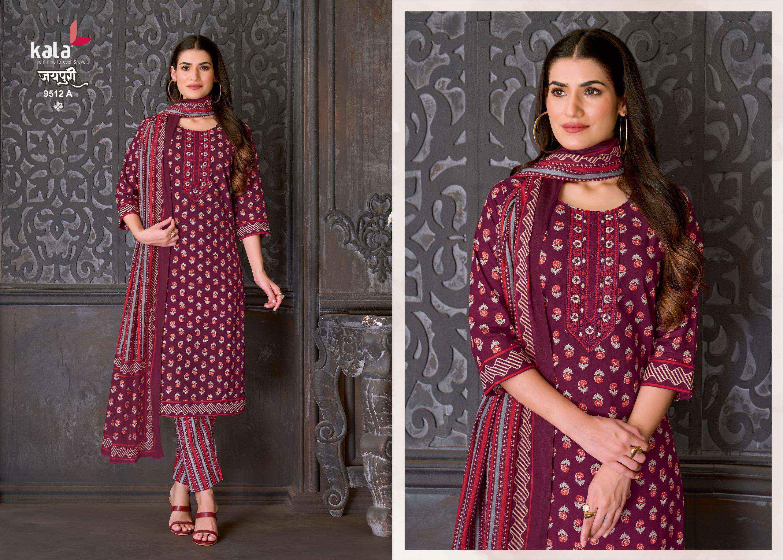 Kala Jaipuri Vol 10 Readymade Cotton Dress 12 Pc Catalogue
