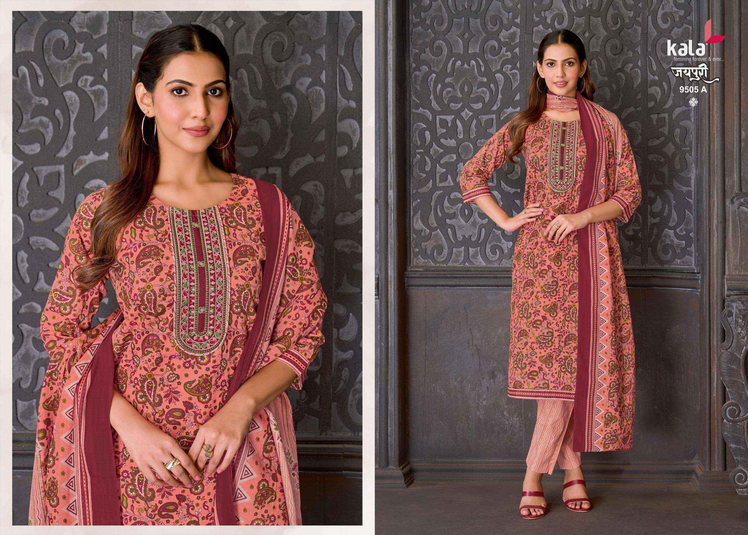 Kala Jaipuri Vol 10 Readymade Cotton Dress 12 Pc Catalogue