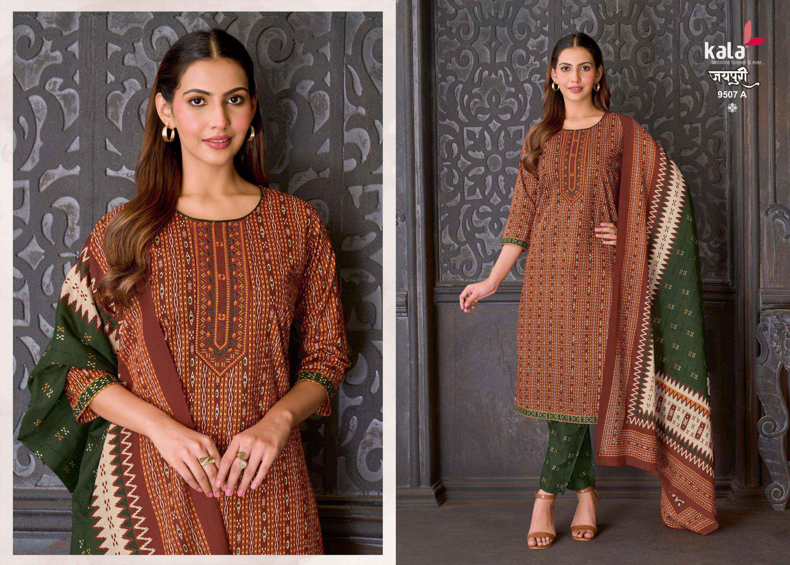 Kala Jaipuri Vol 10 Readymade Cotton Dress 12 Pc Catalogue