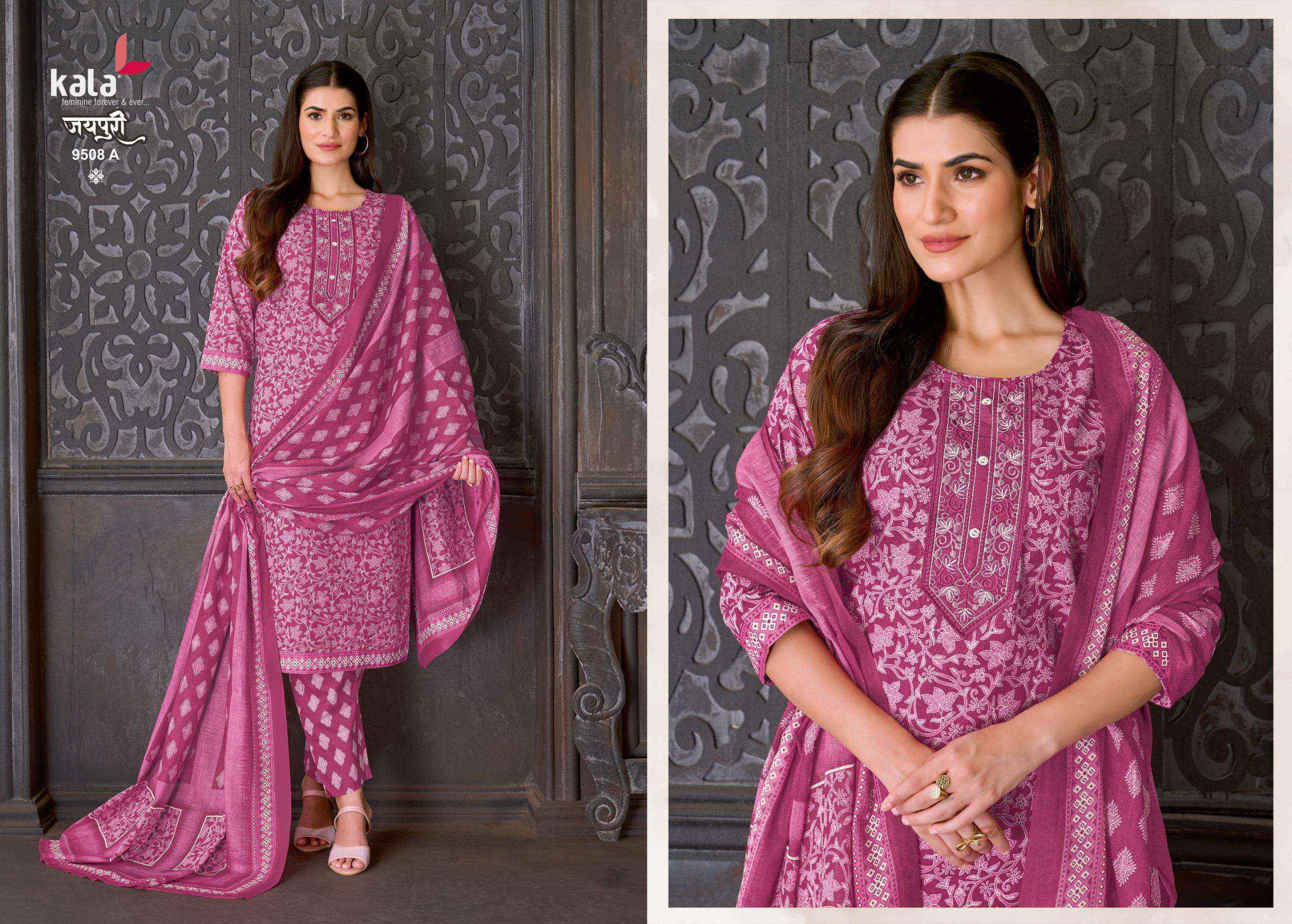 Kala Jaipuri Vol 10 Readymade Cotton Dress 12 Pc Catalogue