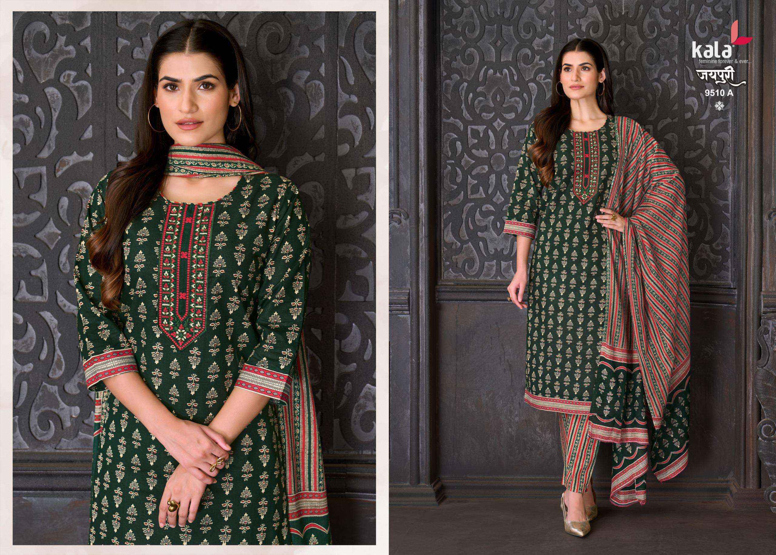 Kala Jaipuri Vol 10 Readymade Cotton Dress 12 Pc Catalogue