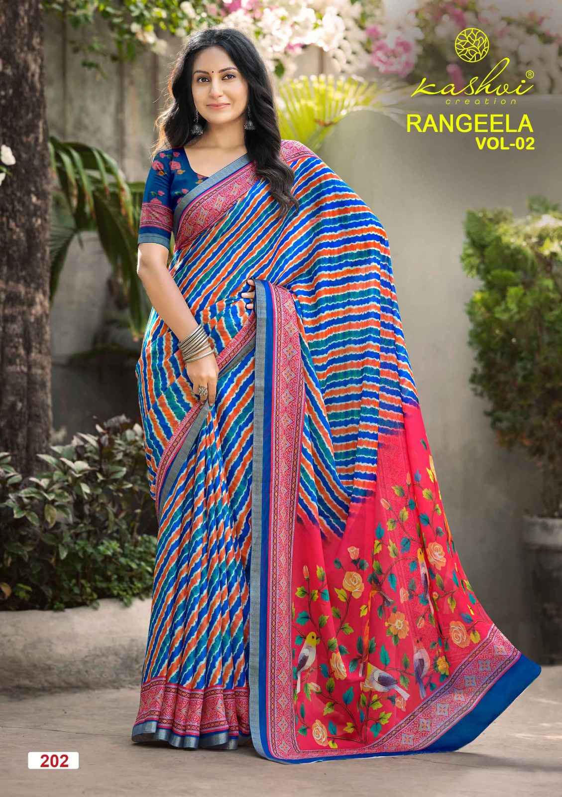Kashvi Rangeela Vol 2 Dull Moss Saree 8 pcs Catalogue