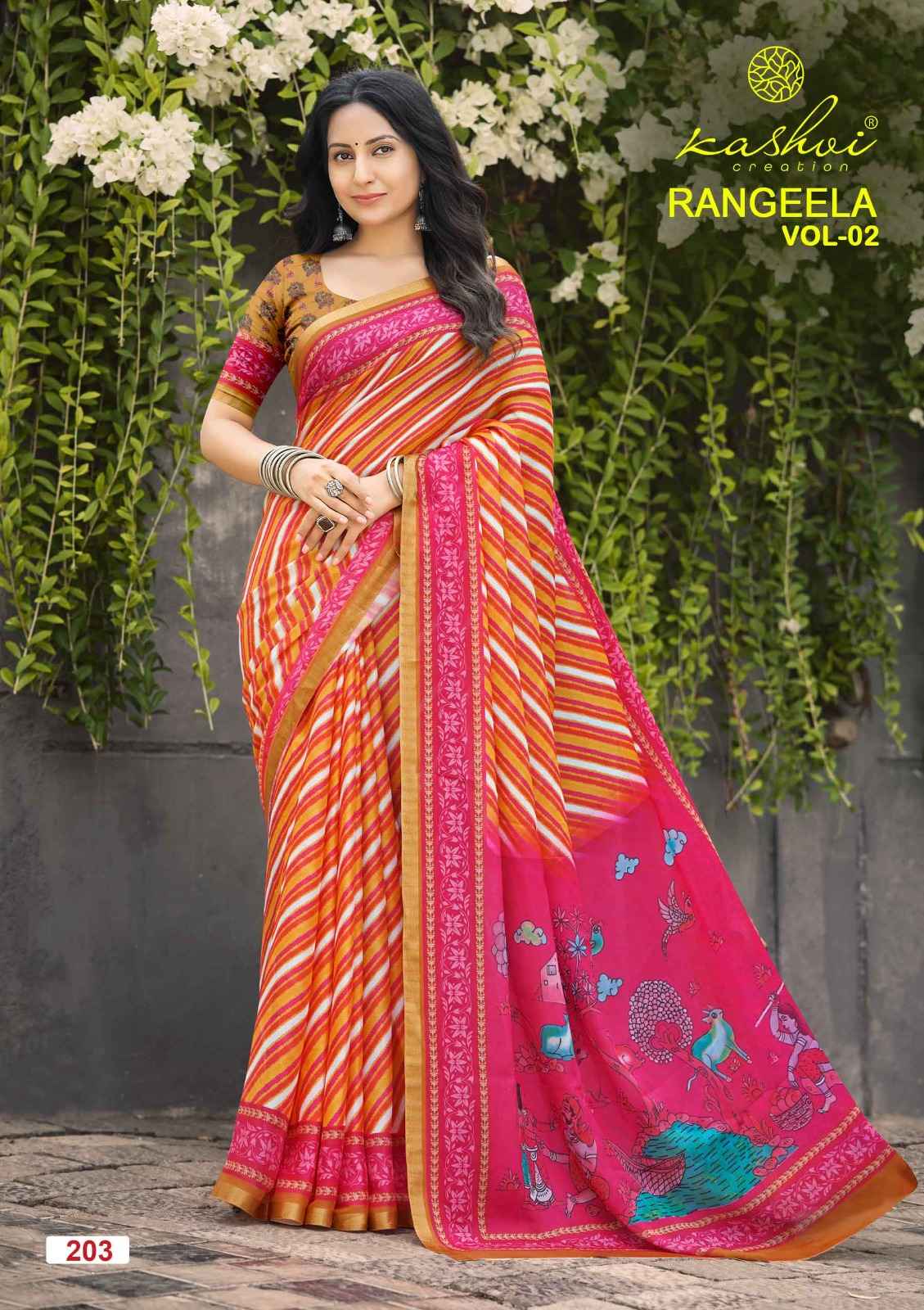 Kashvi Rangeela Vol 2 Dull Moss Saree 8 pcs Catalogue