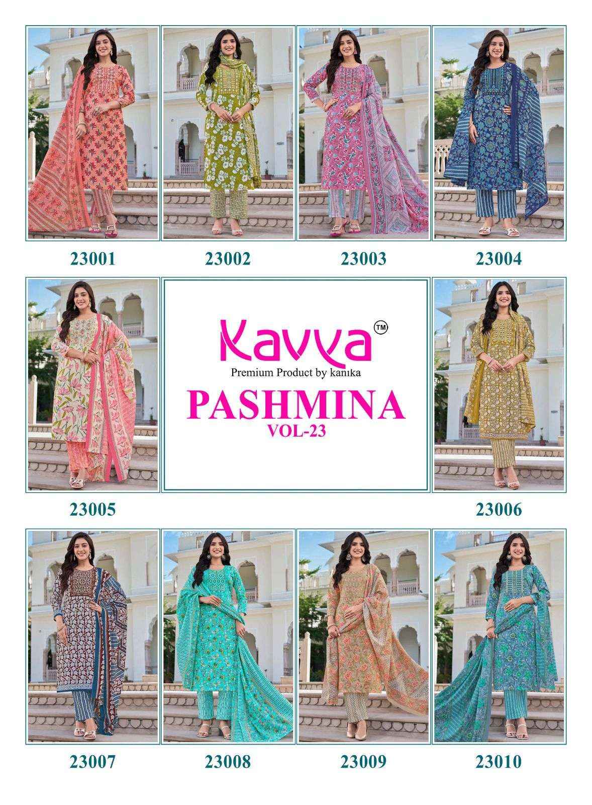 Kavya Pashmina Vol 23 Malasian Cotton Kurti Combo 10 pcs Catalogue