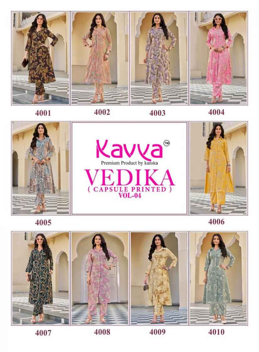 Kavya Vedika Vol 4 Capsule Co Ord Set 10 pcs Catalogue