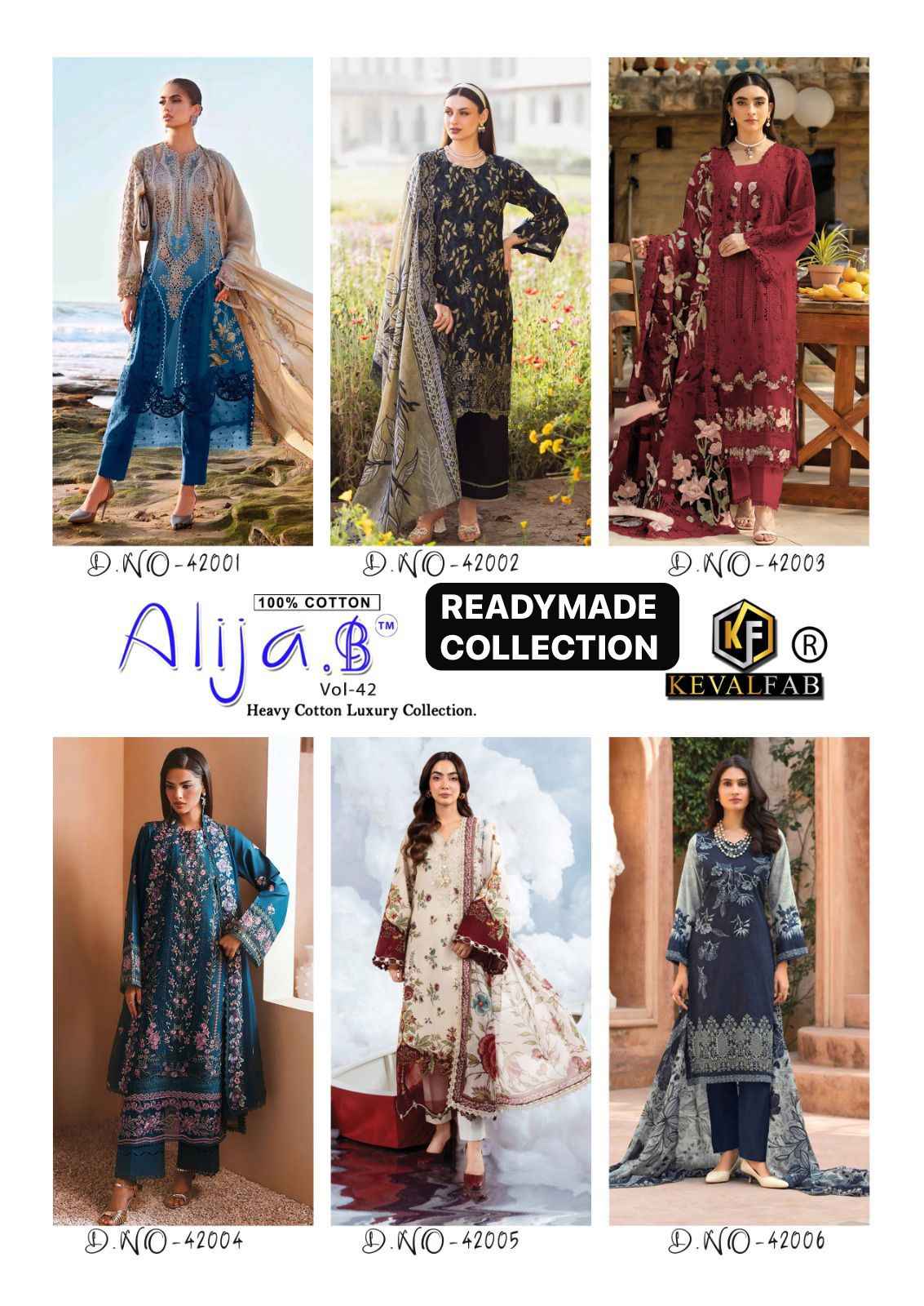 Keval Fab Alija B Vol 42 Readymade Cotton Dress 6 pcs Catalogue
