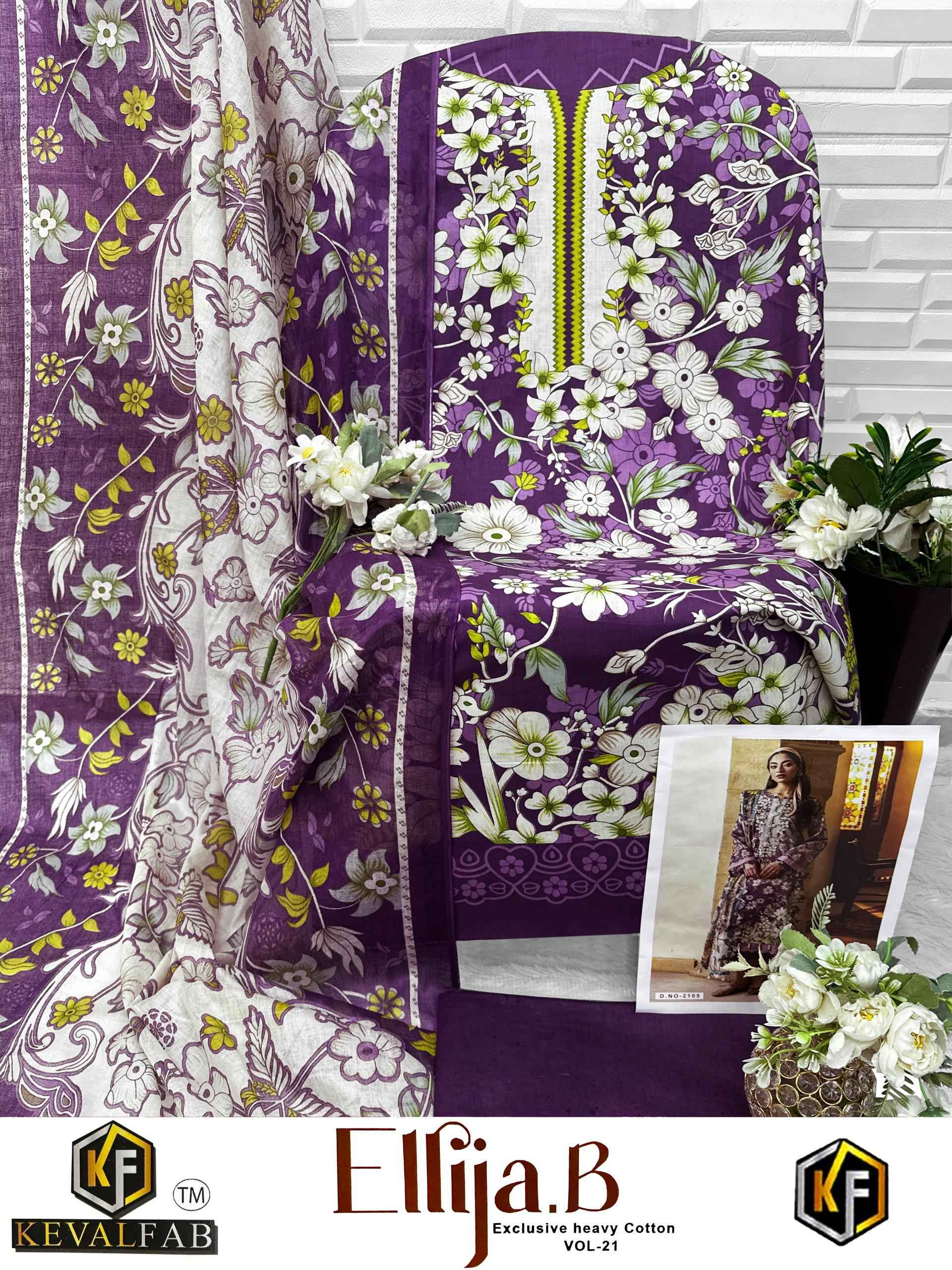 Keval Fab Ellija B Vol 21 Cotton Dress Material 6 pcs Catalogue