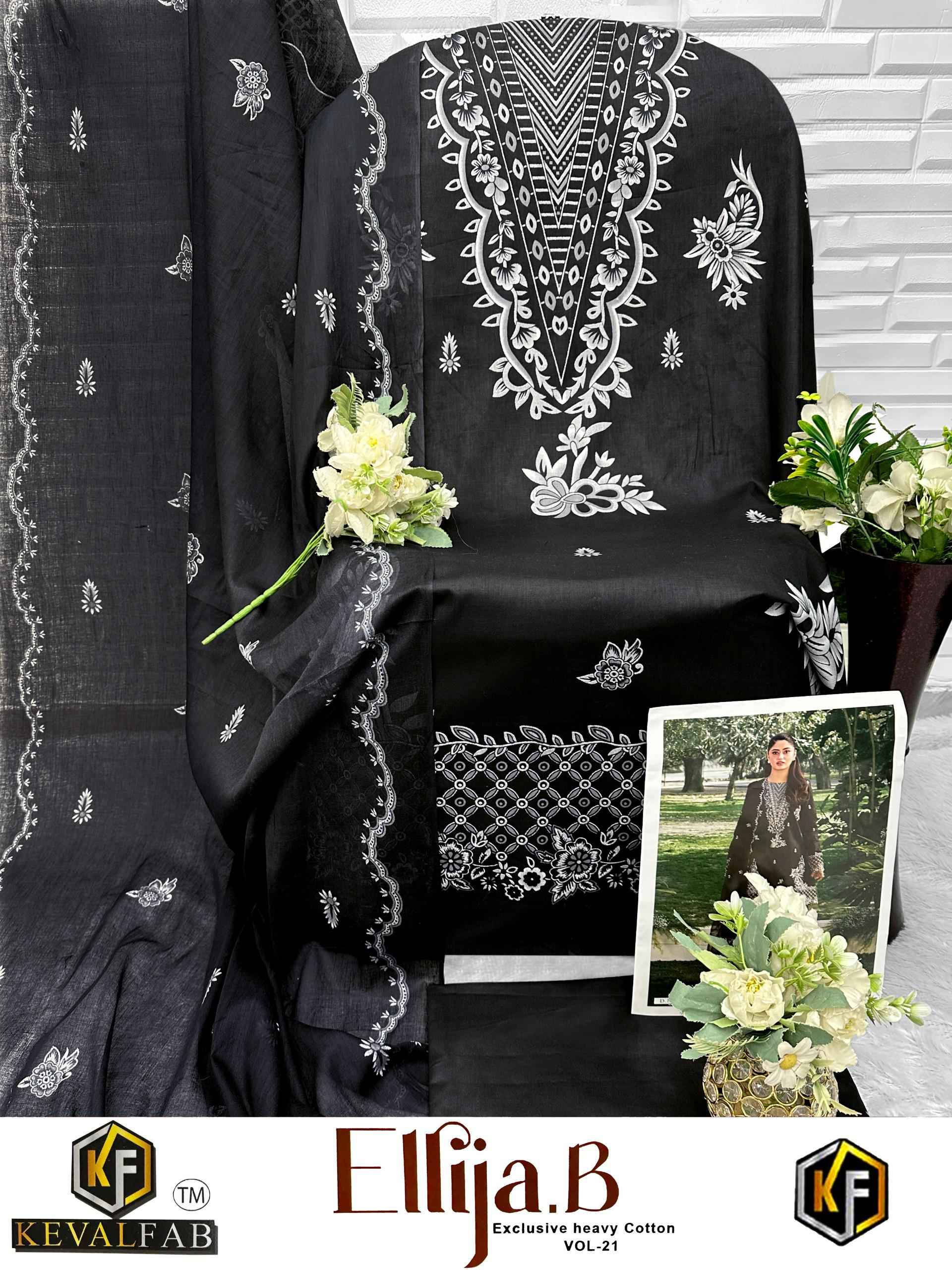 Keval Fab Ellija B Vol 21 Cotton Dress Material 6 pcs Catalogue