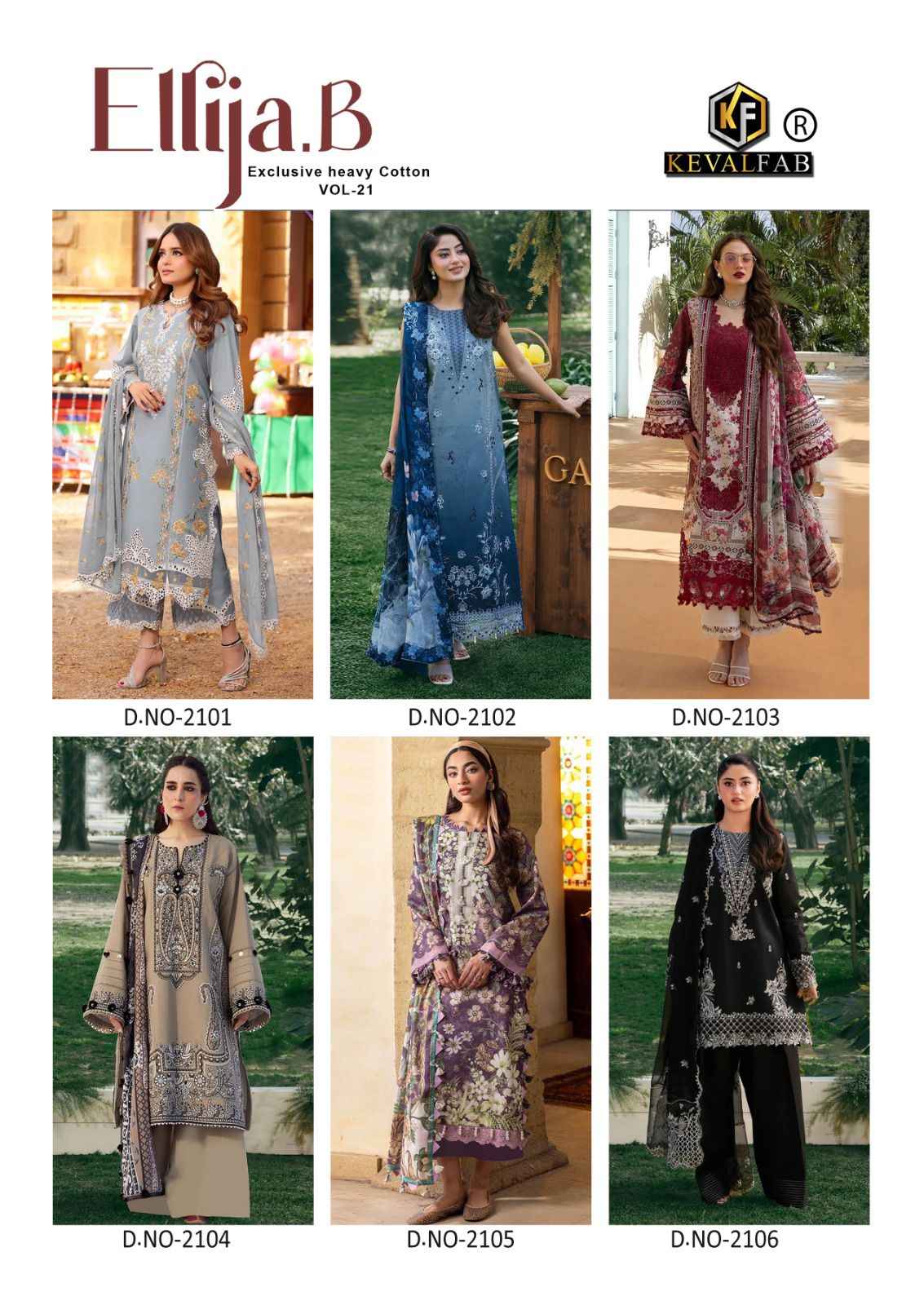 Keval Fab Ellija B Vol 21 Cotton Dress Material 6 pcs Catalogue