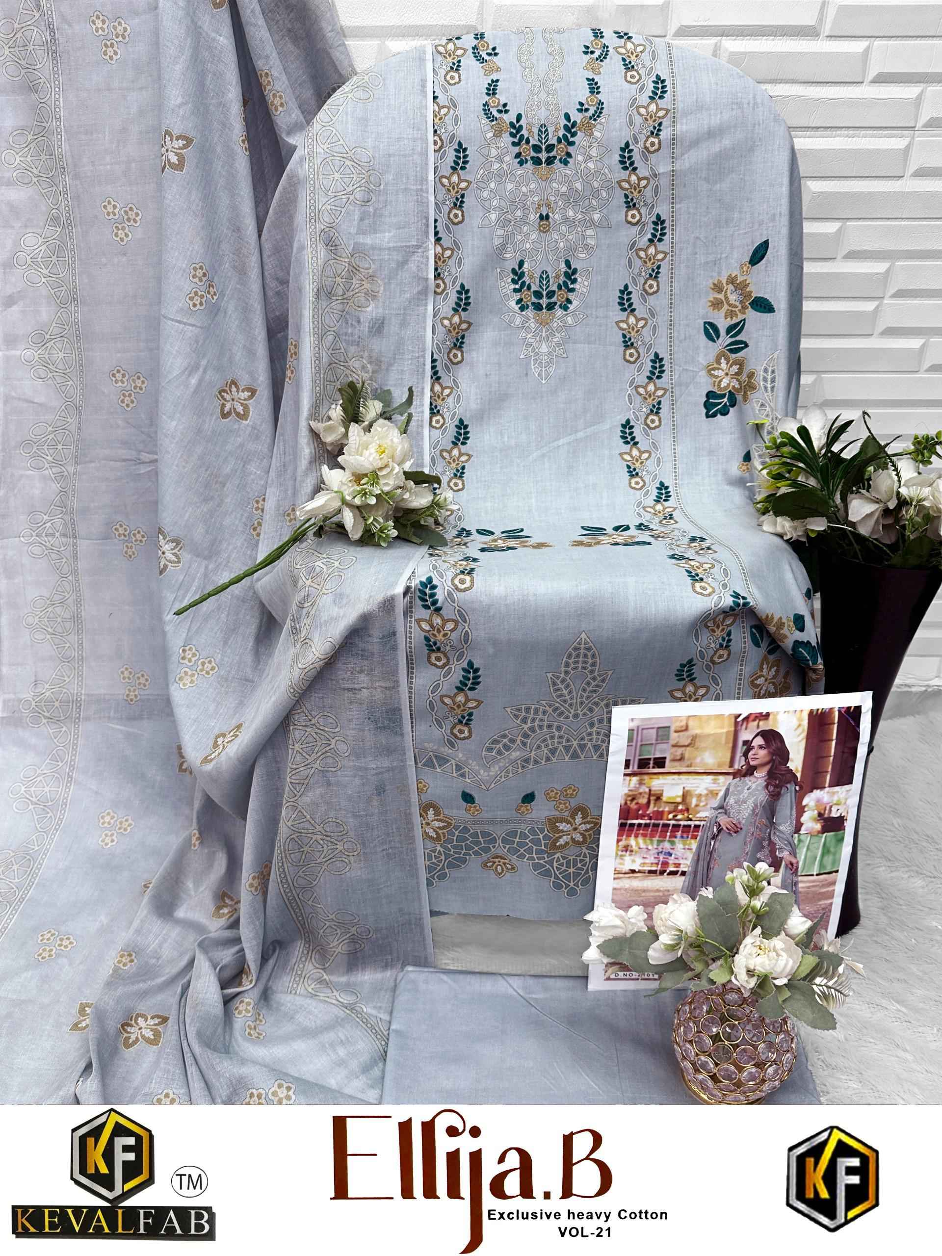 Keval Fab Ellija B Vol 21 Cotton Dress Material 6 pcs Catalogue