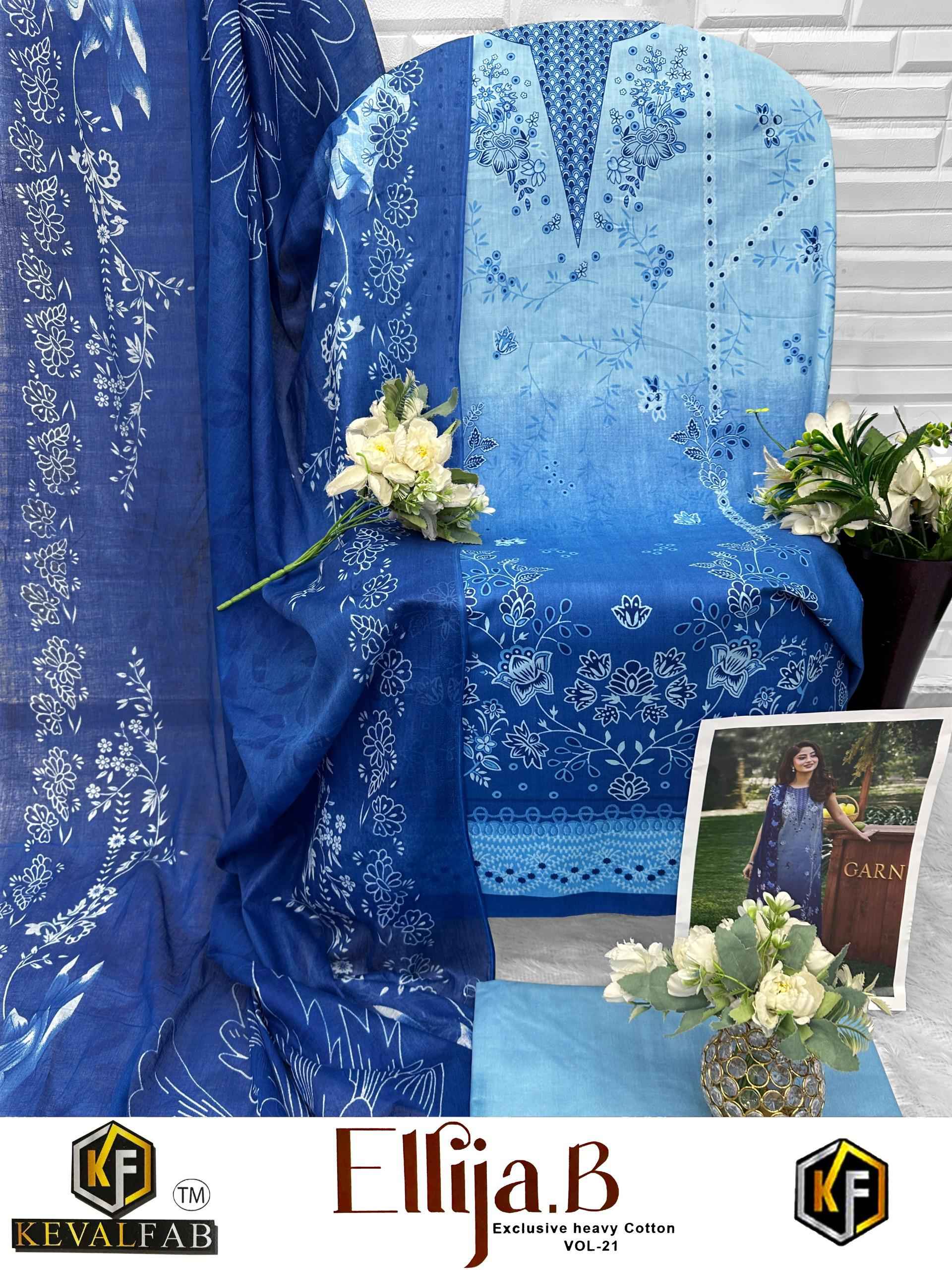 Keval Fab Ellija B Vol 21 Cotton Dress Material 6 pcs Catalogue
