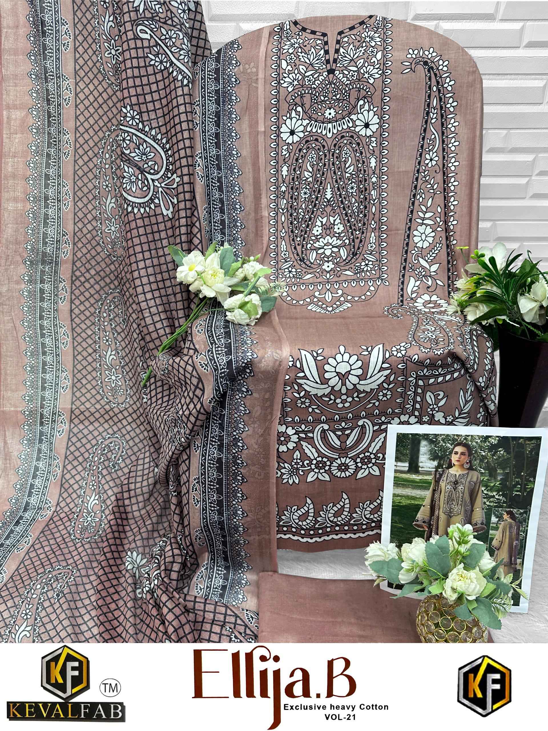 Keval Fab Ellija B Vol 21 Cotton Dress Material 6 pcs Catalogue
