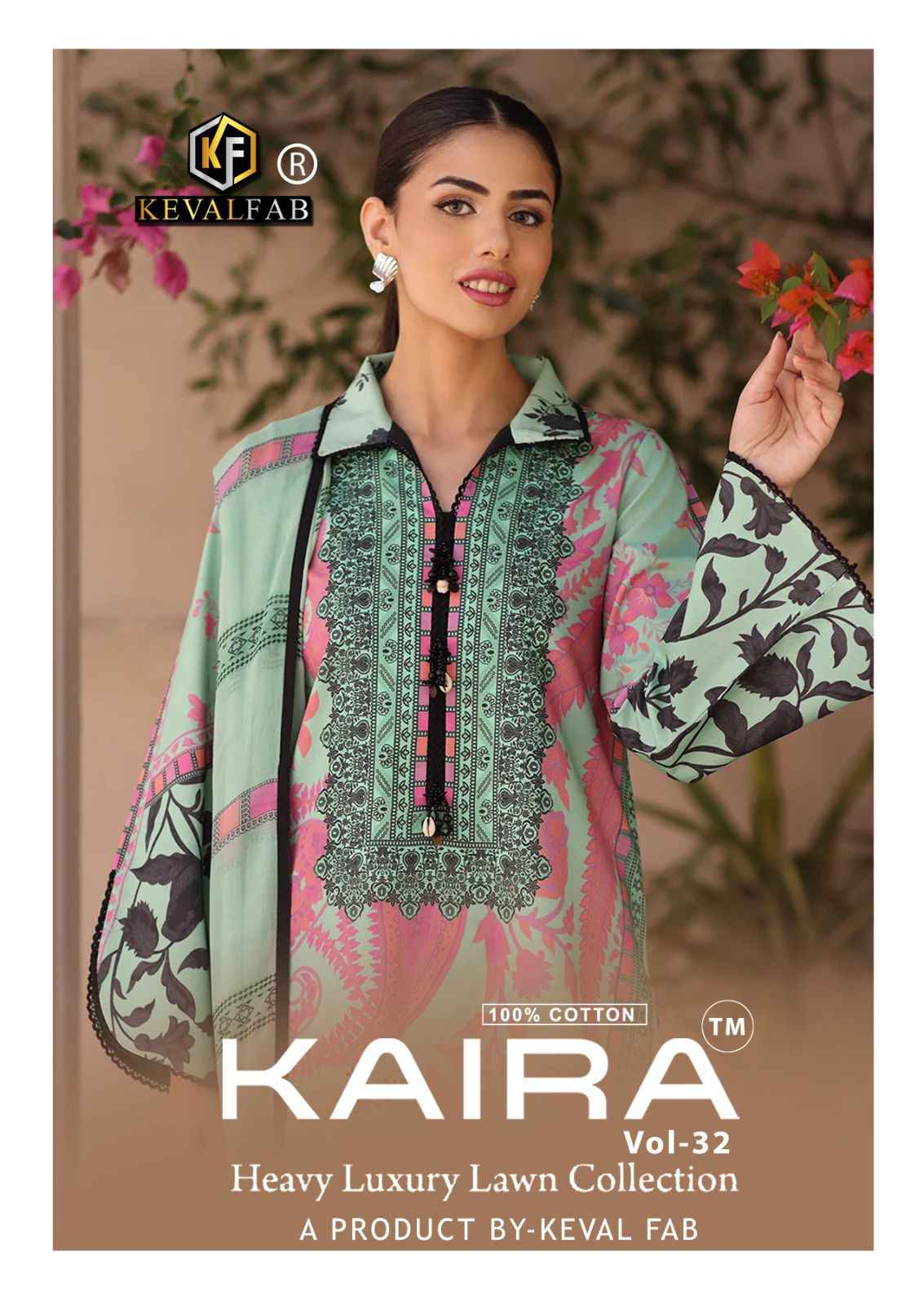 Keval Fab Kaira Vol 32 Lawn Cotton Dress Material 6 pcs Catalogue