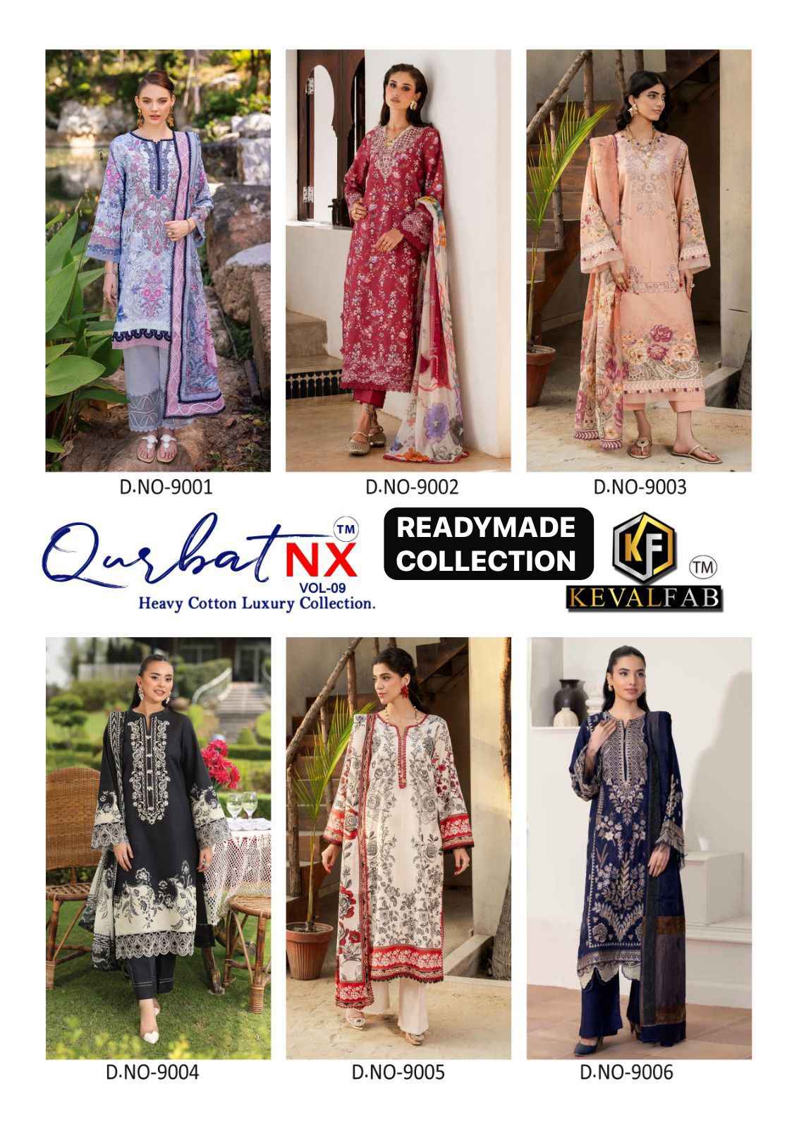 Keval Fab Qurbat Nx Vol 9 Readymade Cotton Dress 6 pc Cataloge