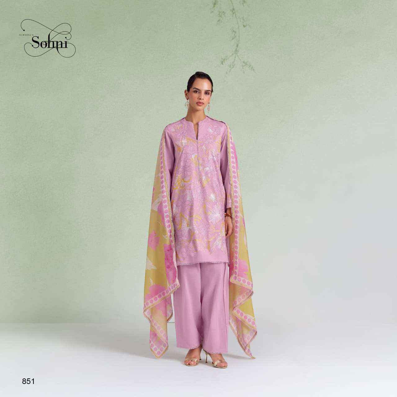 Kimora Sohni Dove Lawn Cotton Dress Material 4 pcs Catalogue