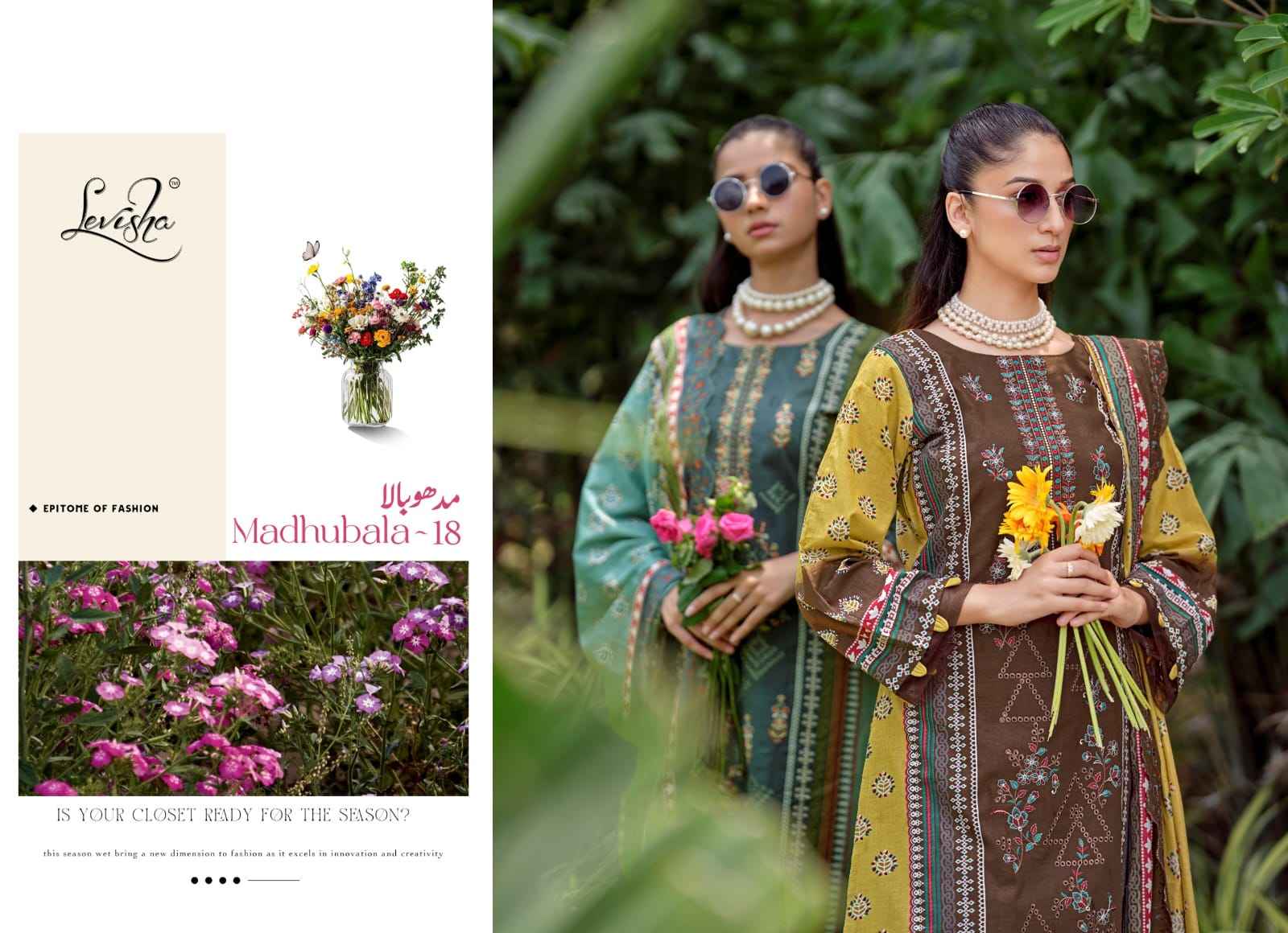 Levisha Madhubala Vol 18 Camric Lawn Cotton Dress Material 6 pcs Catalogue