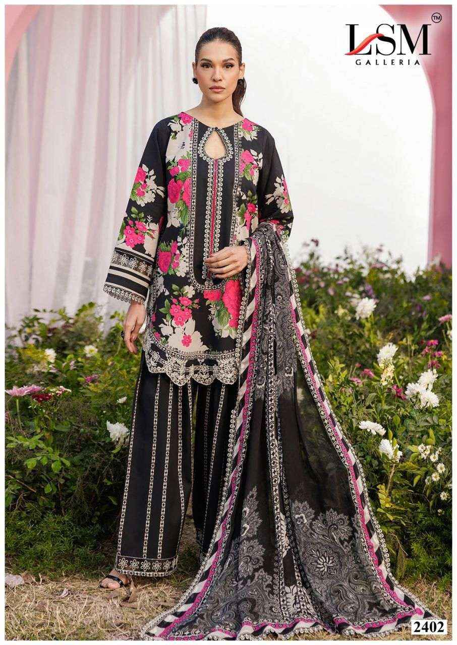 LSM Galleria Parian Dream Vol 24 Lawn Cotton Dress Material 6 pcs Catalogue