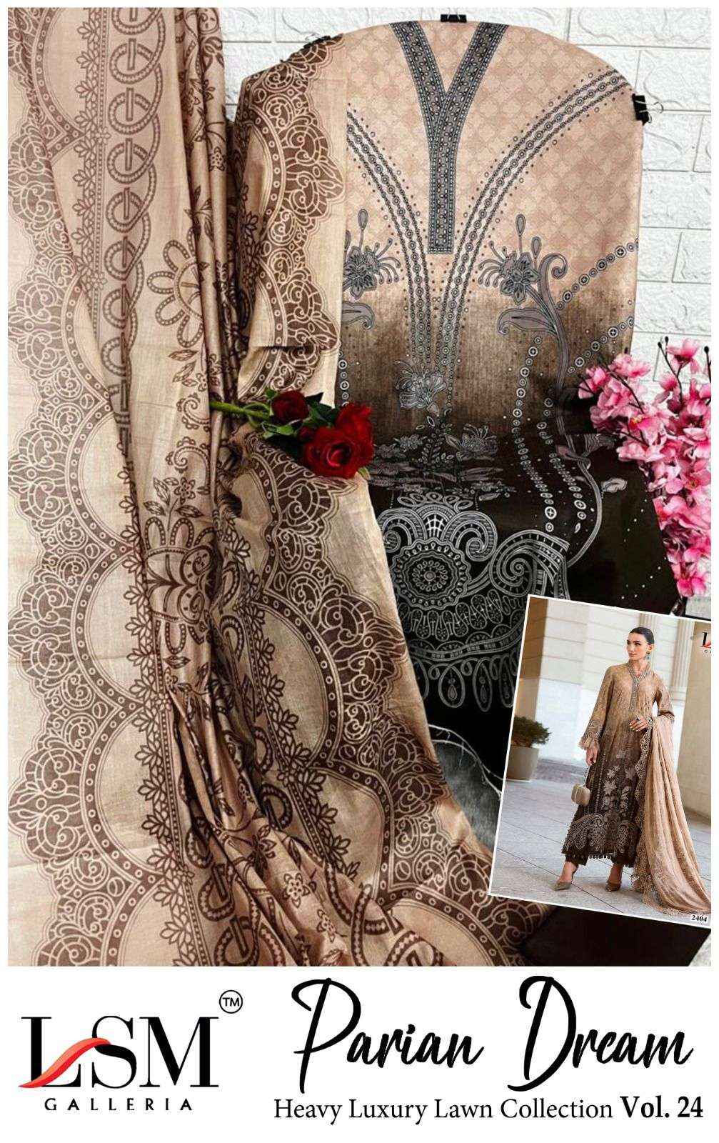 LSM Galleria Parian Dream Vol 24 Lawn Cotton Dress Material 6 pcs Catalogue