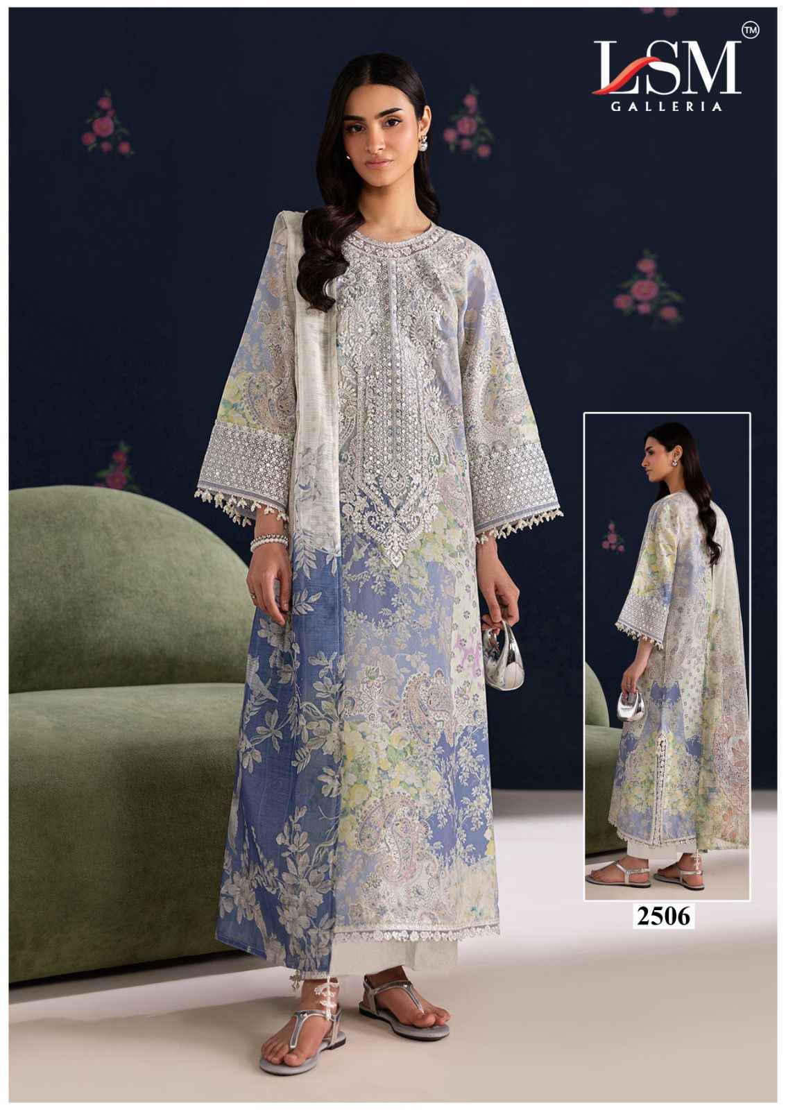 LSM Galleria Parian Dream Vol 25 Lawn Cotton Dress Material 6 pcs Catalogue