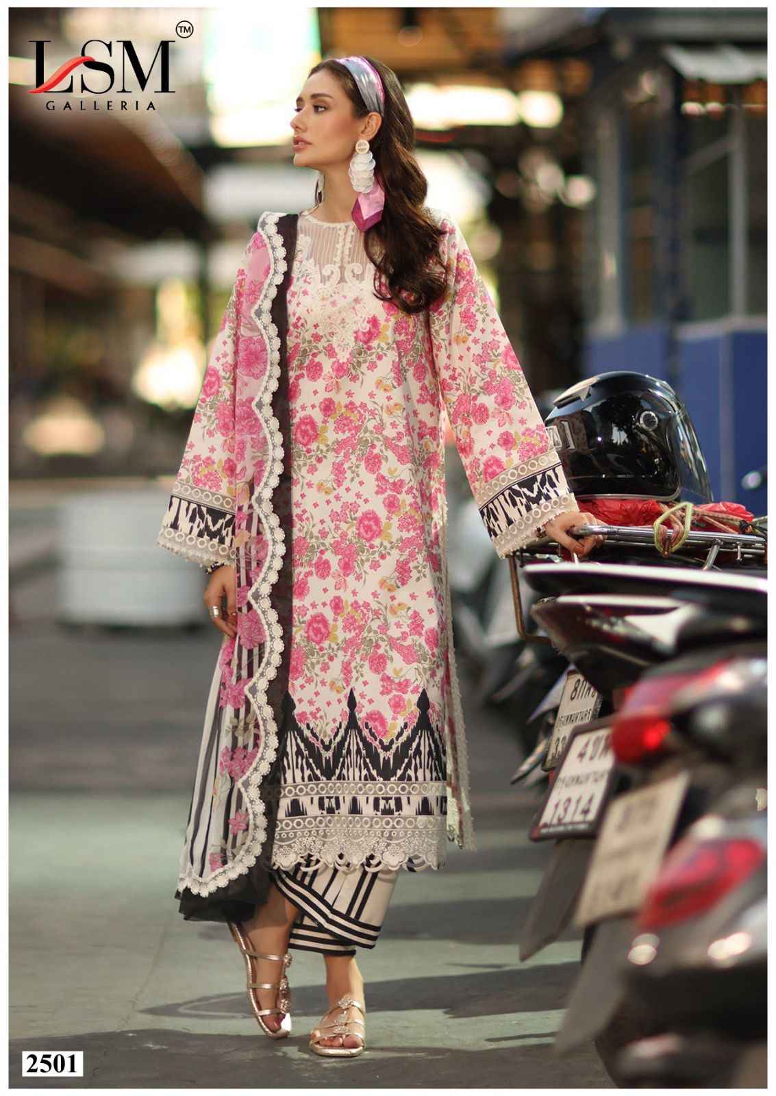 LSM Galleria Parian Dream Vol 25 Lawn Cotton Dress Material 6 pcs Catalogue