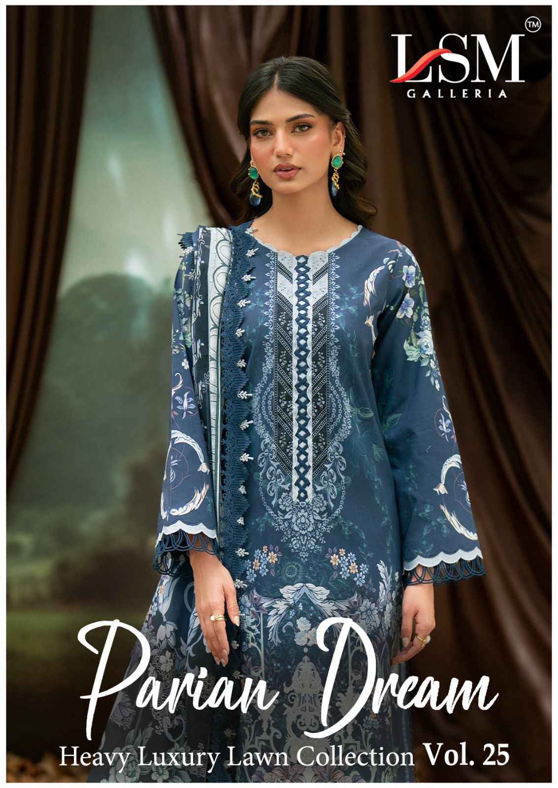 LSM Galleria Parian Dream Vol 25 Lawn Cotton Dress Material 6 pcs Catalogue