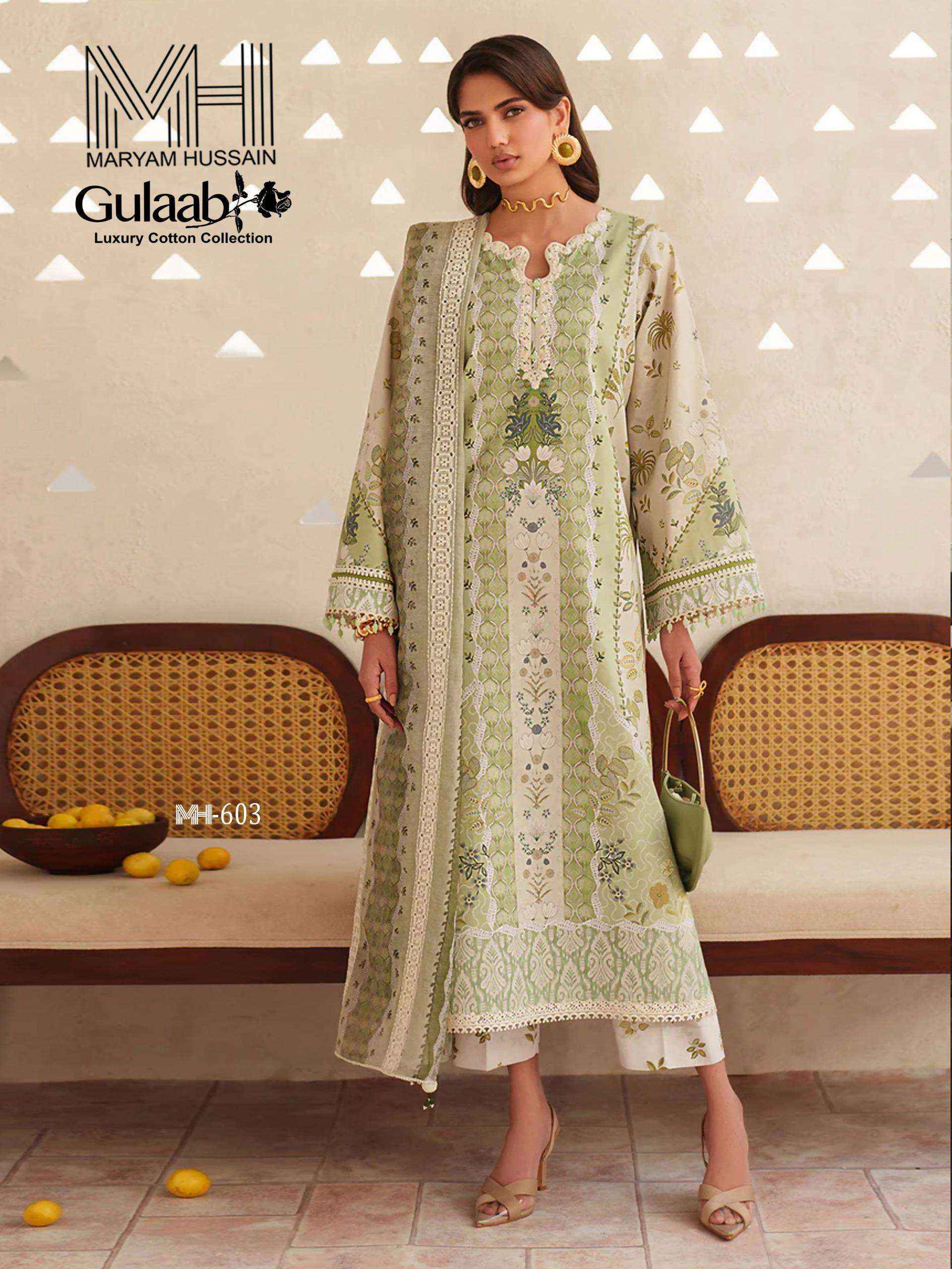 Maryam Hussain Gulaab Vol 6 Cotton Dress Material 6 pc Cataloge
