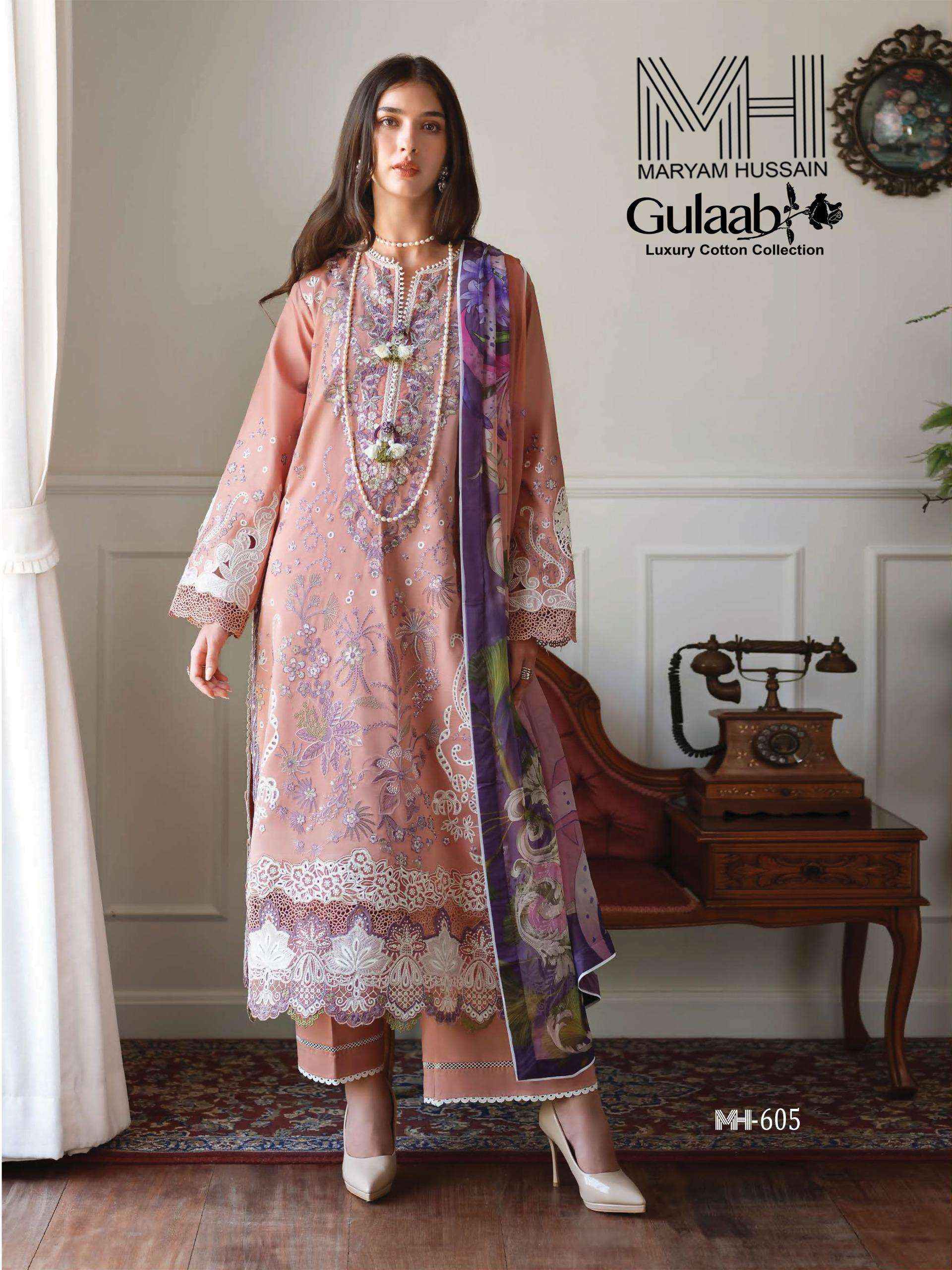 Maryam Hussain Gulaab Vol 6 Cotton Dress Material 6 pc Cataloge