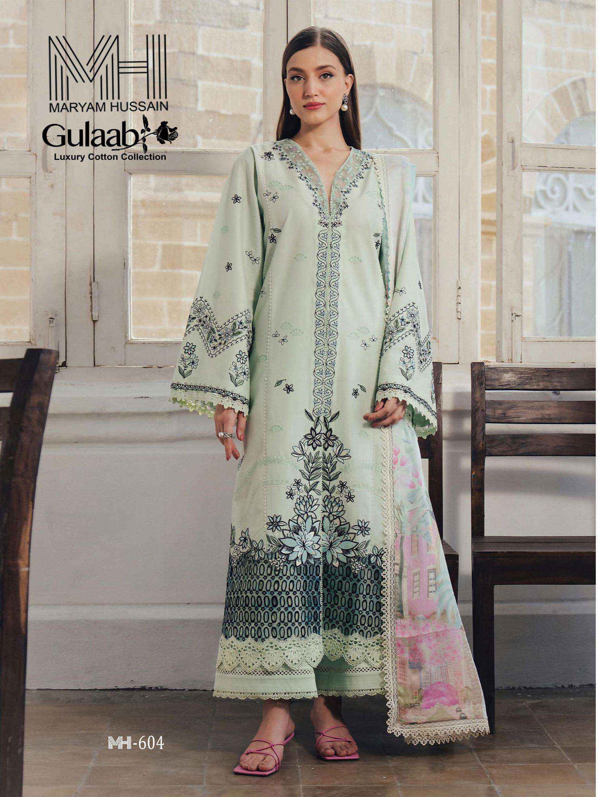 Maryam Hussain Gulaab Vol 6 Cotton Dress Material 6 pc Cataloge